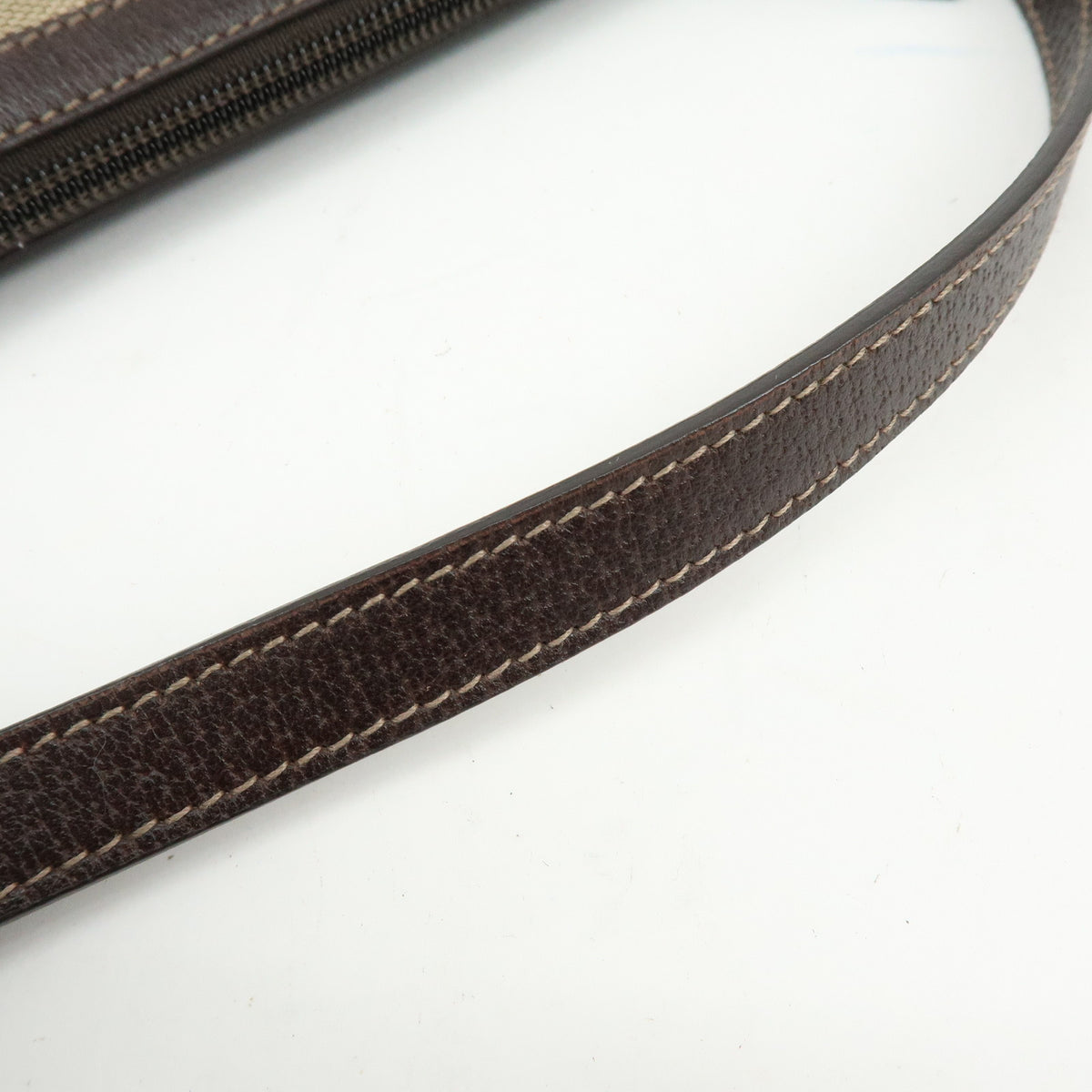 GUCCI Abbey GG Canvas Leather Accessory Pouch Hand Bag Brown 145750
