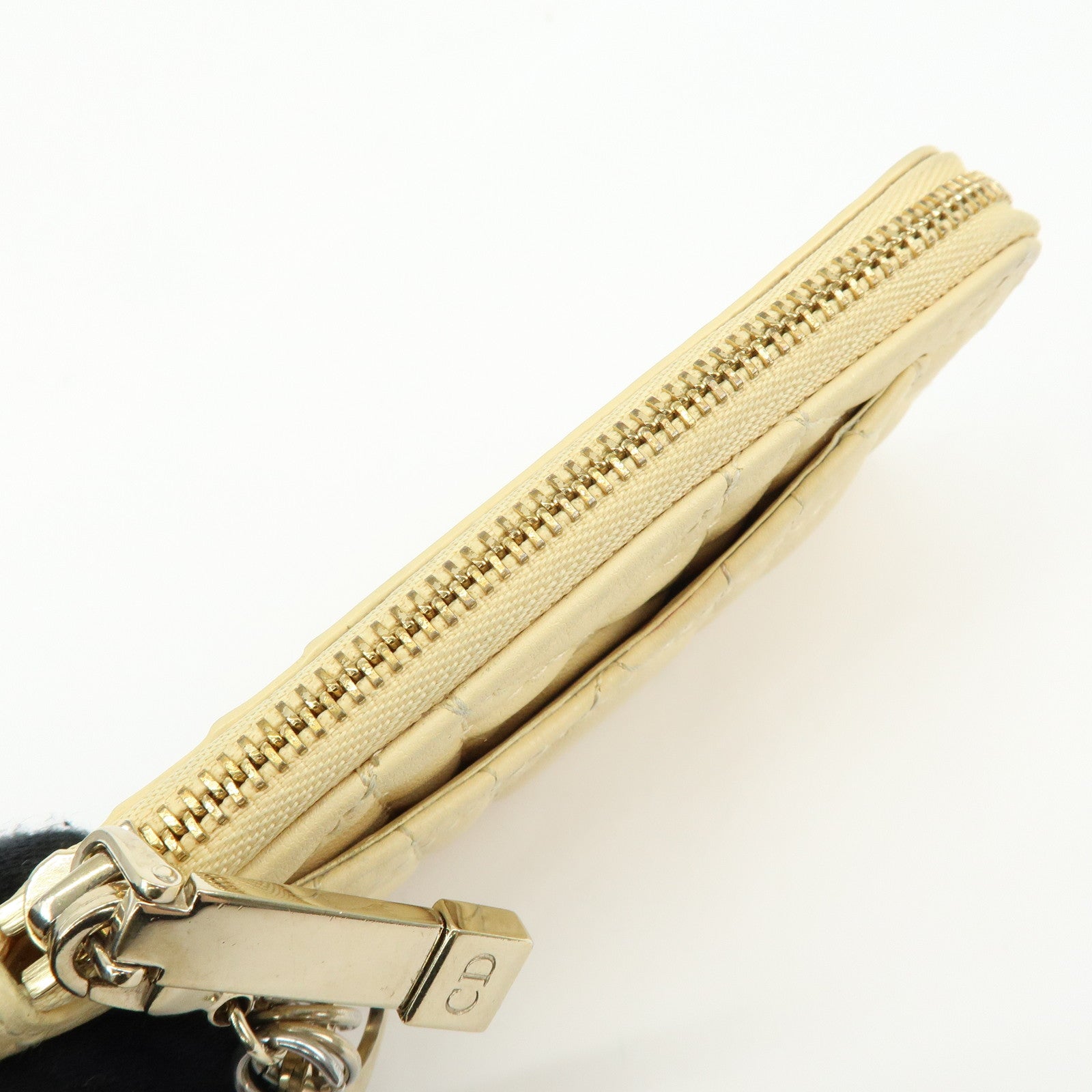 Christian Dior Lady Dior Cannage Cosmos Lambskin Card Case Yellow