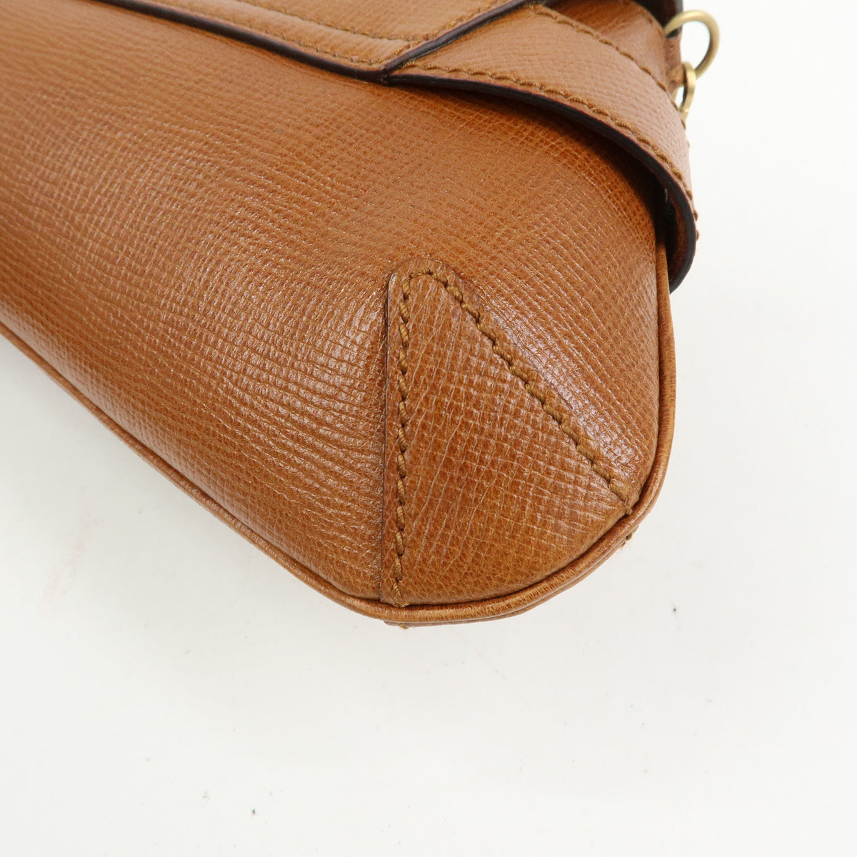 GUCCI Horsebit Leather Chain Shoulder Bag Hand Bag Brown 120134