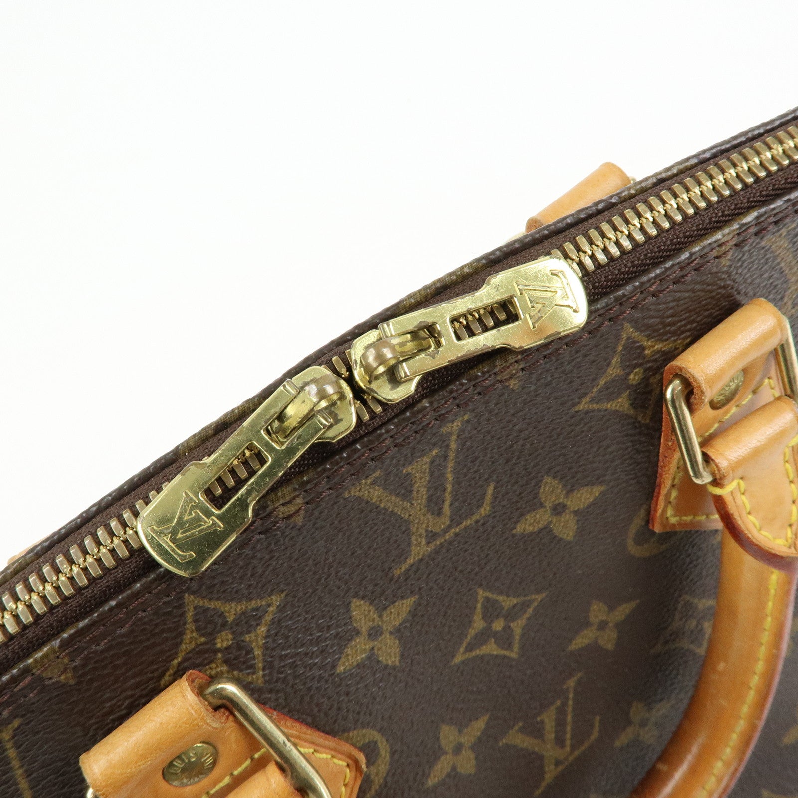 Louis Vuitton Monogram Alma PM Canvas Leather Hand Bag Brown M51130