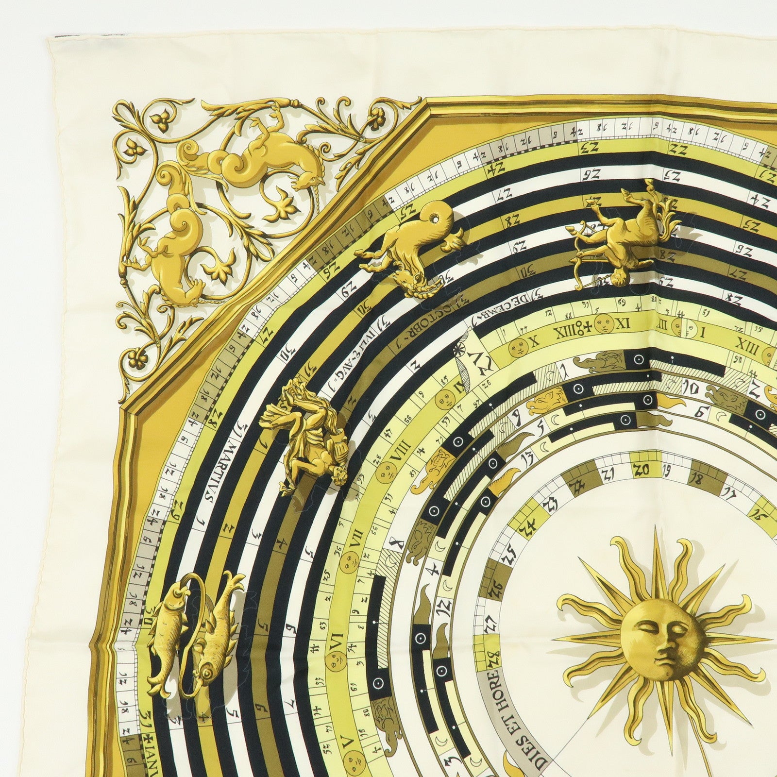HERMES Carre 90 Silk 100% Scarf Lot of 2 Orange Gold Navy