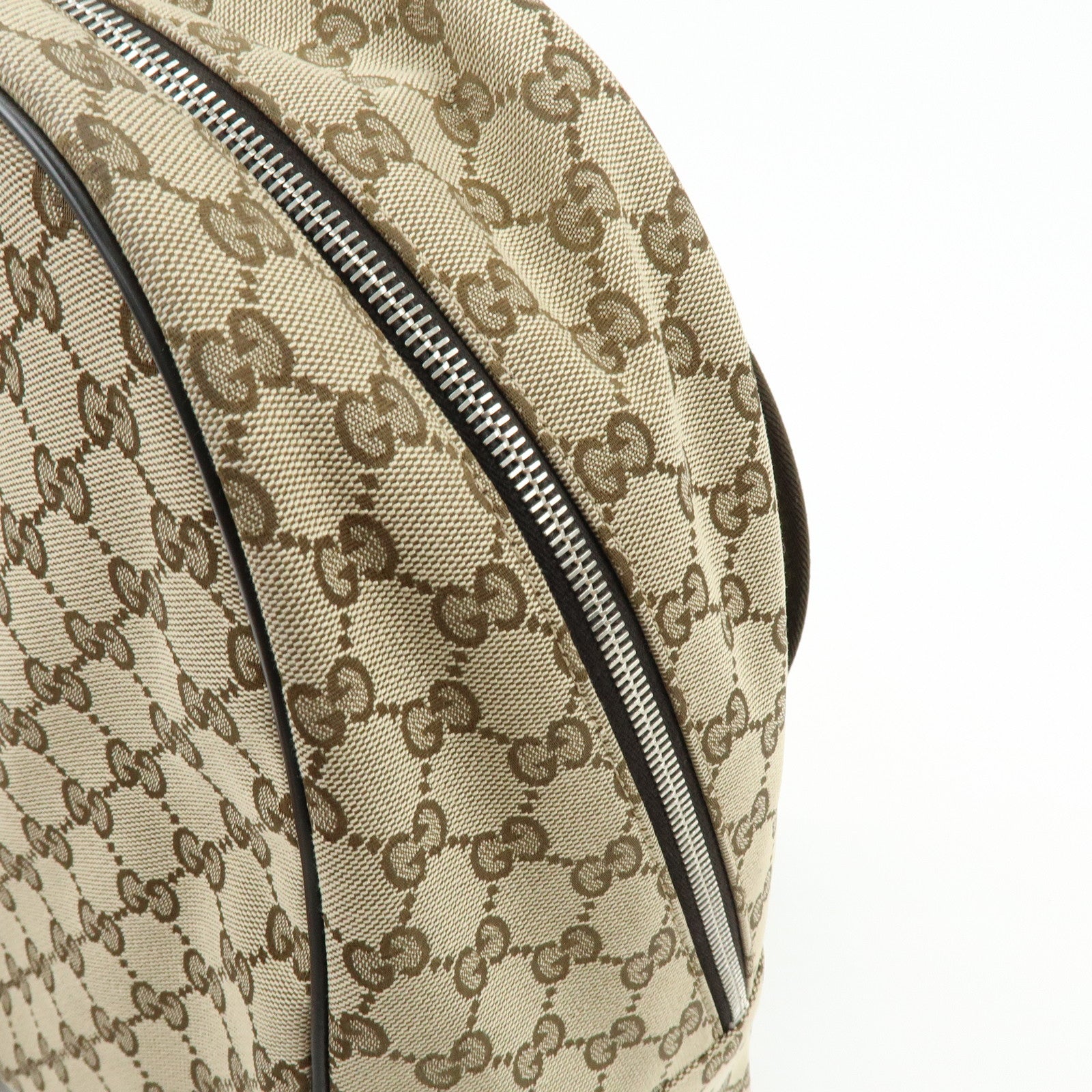 GUCCI GG Canvas Leather Backpack Rucksuck Beige Brown 449906