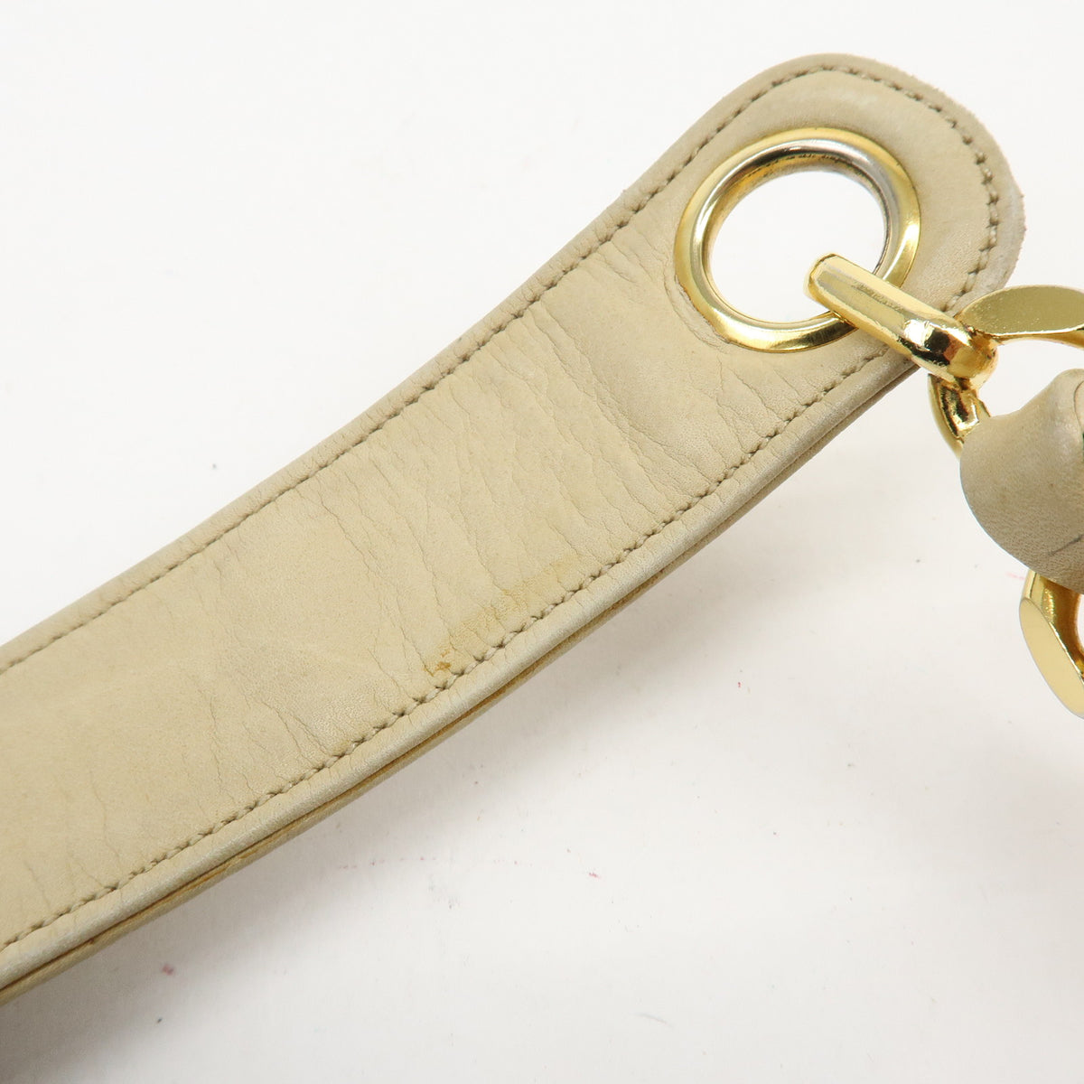 CHANEL Lamb Skin Bucket Chain Shoulder Bag Beige A01349