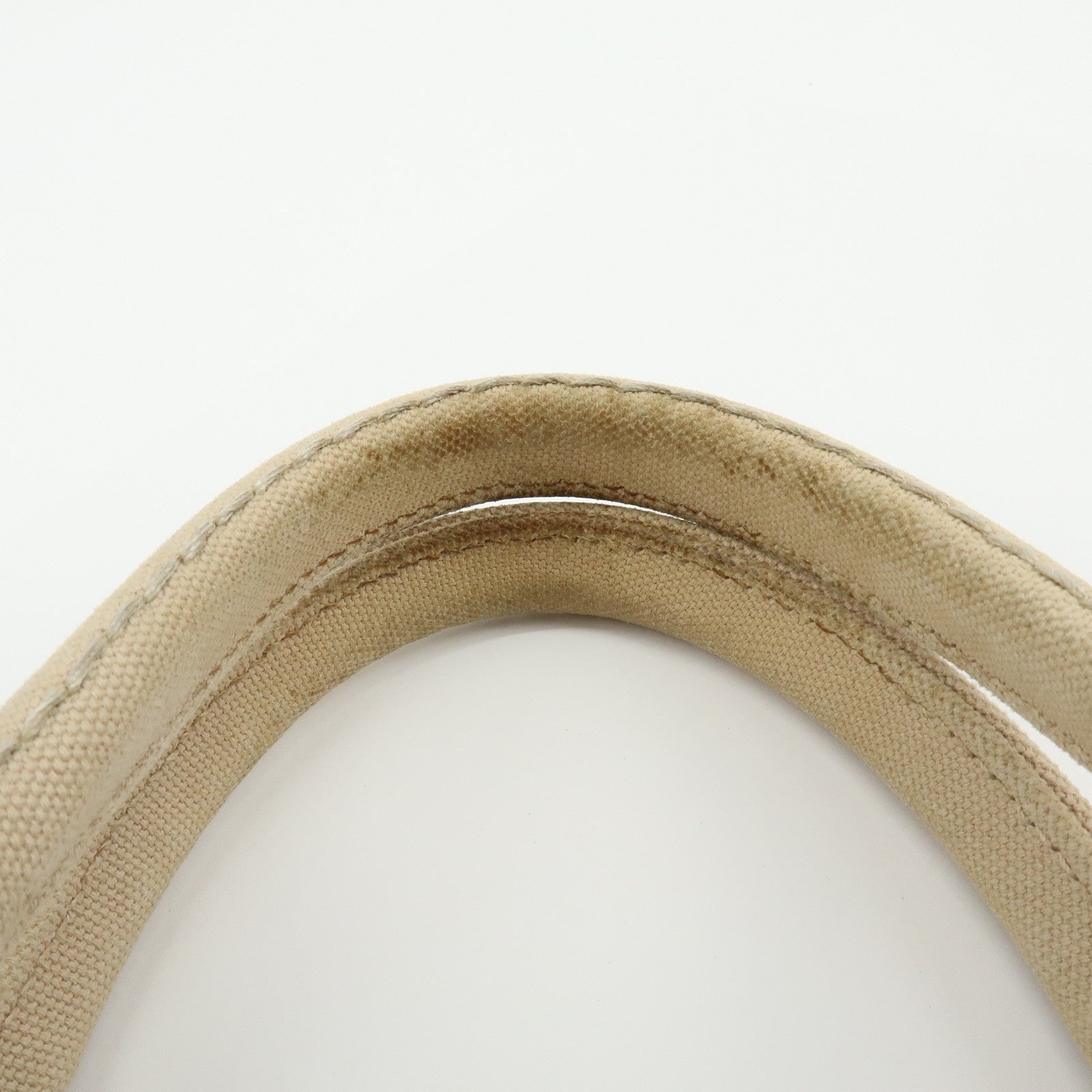 PRADA Triangle Logo Canapa Mini Canvas 2Way Bag Hand Bag Beige 1BG439