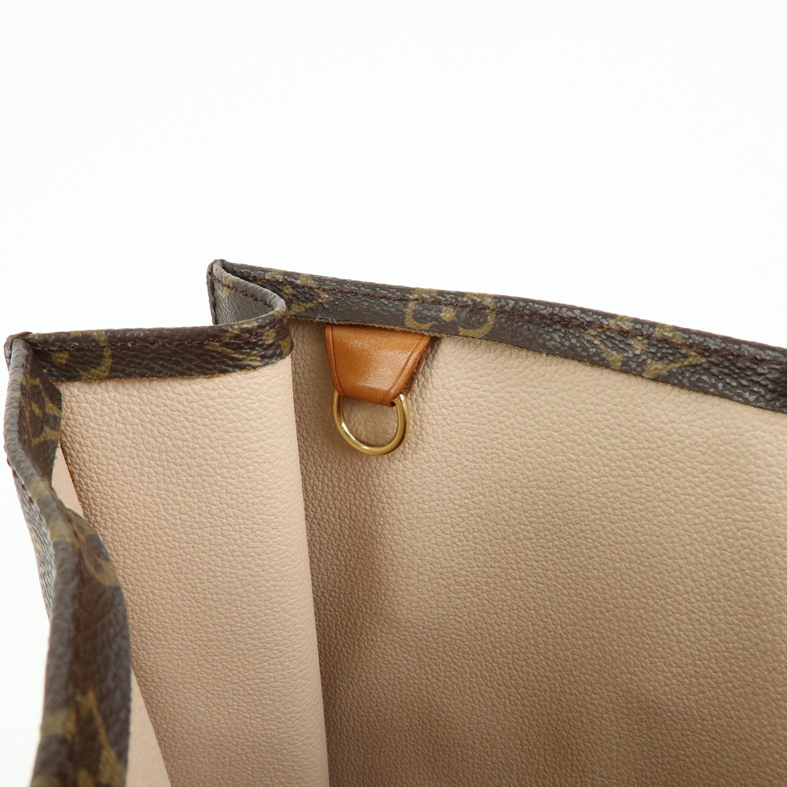 Louis Vuitton Monogram Sac Plat Tote Bag Hand Bag Brown M51140