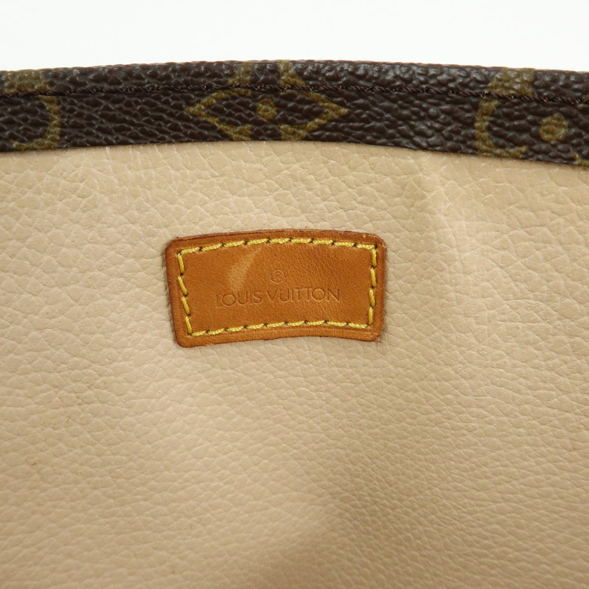 Louis Vuitton Monogram Sac Plat Tote Bag Hand Bag Brown M51140