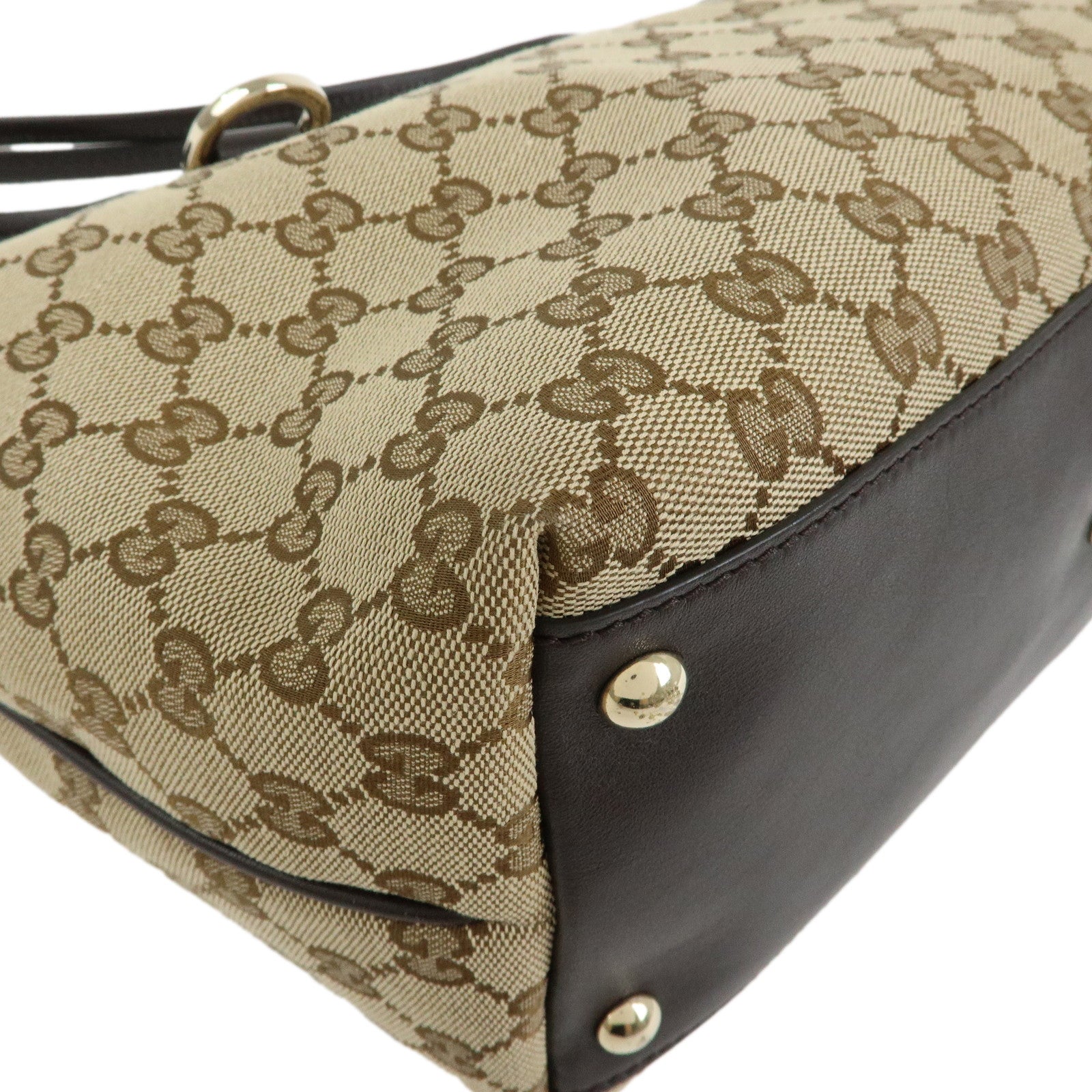 GUCCI New Britt Interlocking G Abbey GG Canvas Tote Bag Brown 169946