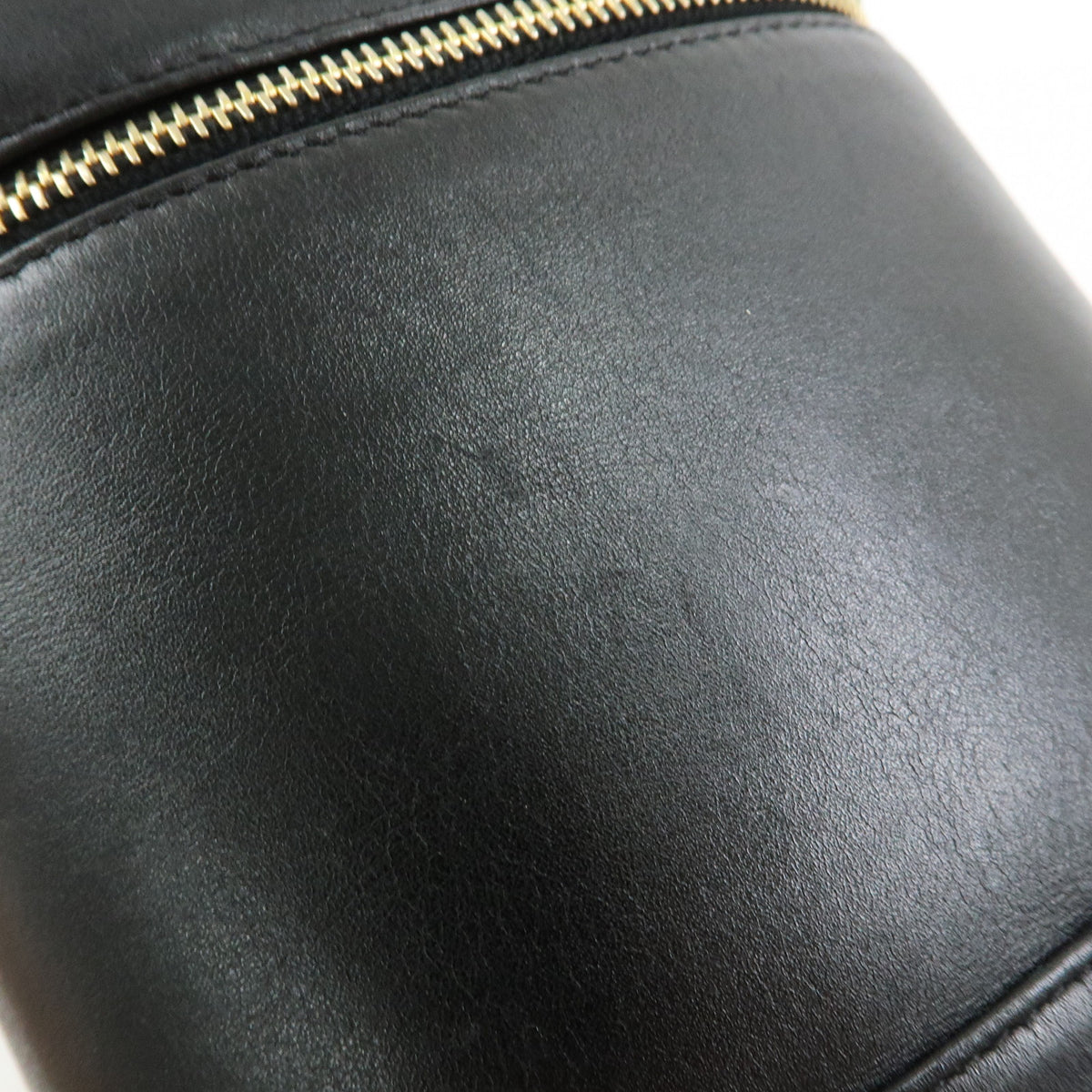CHANEL Bicolore Lamb Skin Vanity Bag Hand Bag Black A01619