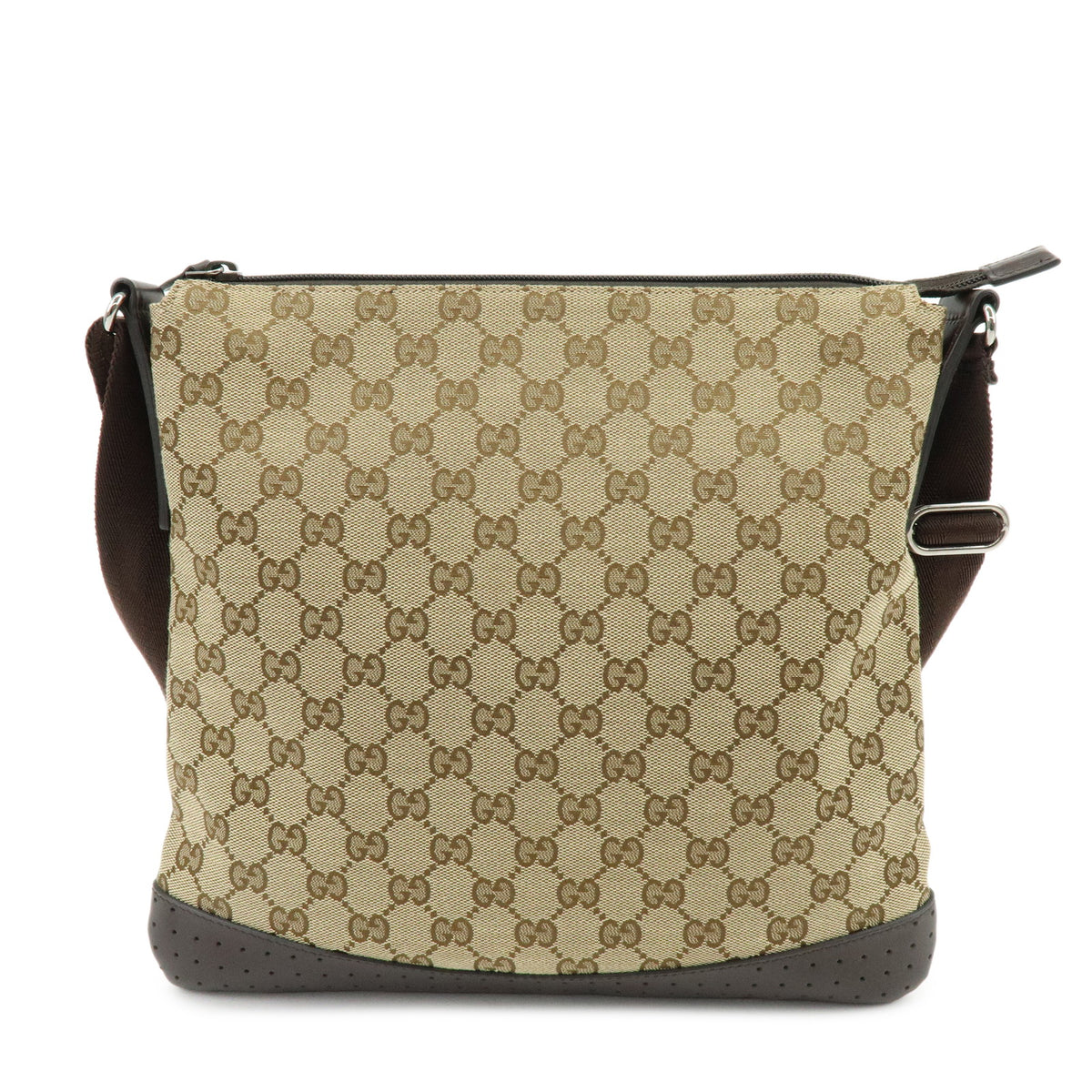 GUCCI GG Canvas Leather Shoulder Bag Crossbody Bag Brown 145857