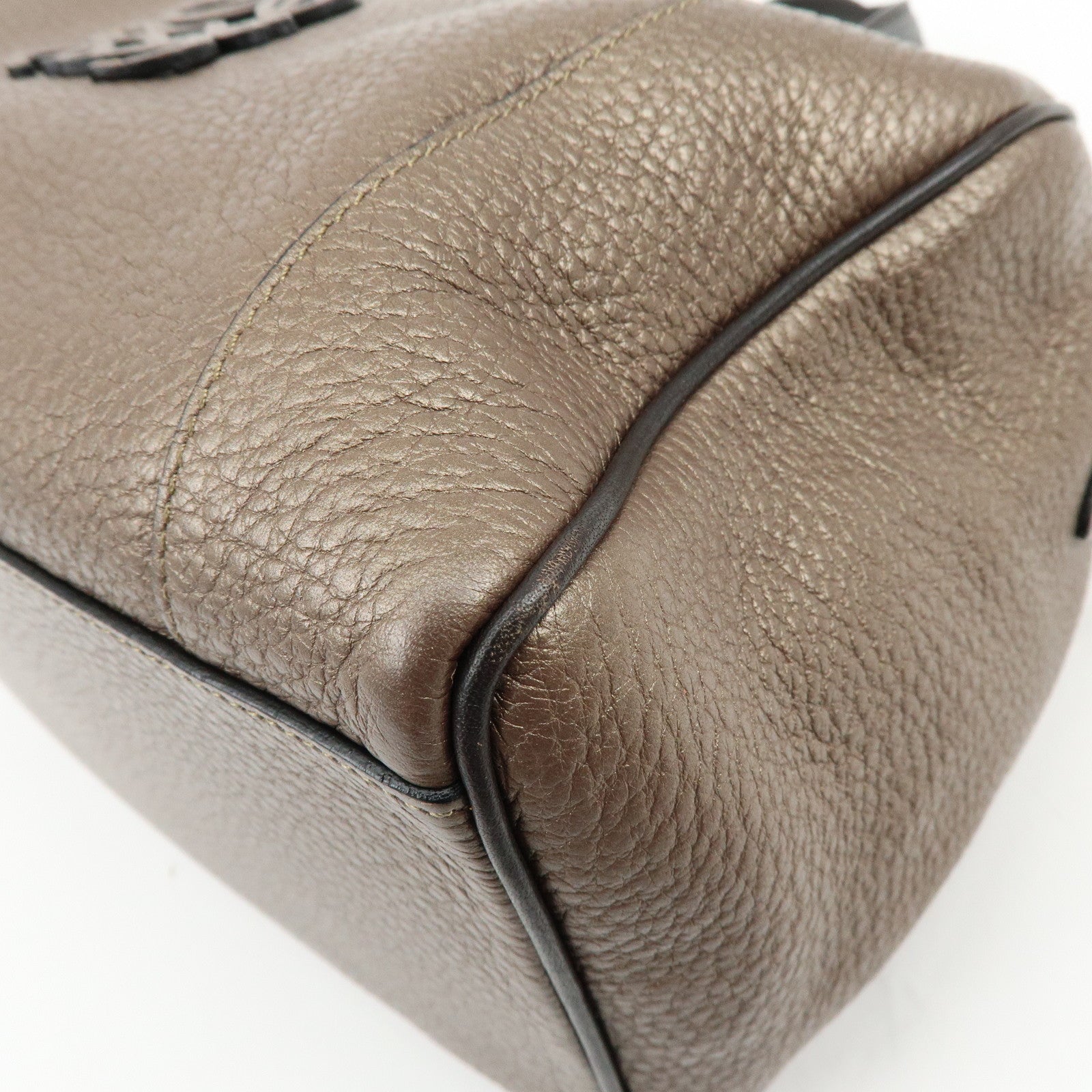 LOEWE Anagram Leather 2Way Bag Hand Bag Boston Bag Bronze