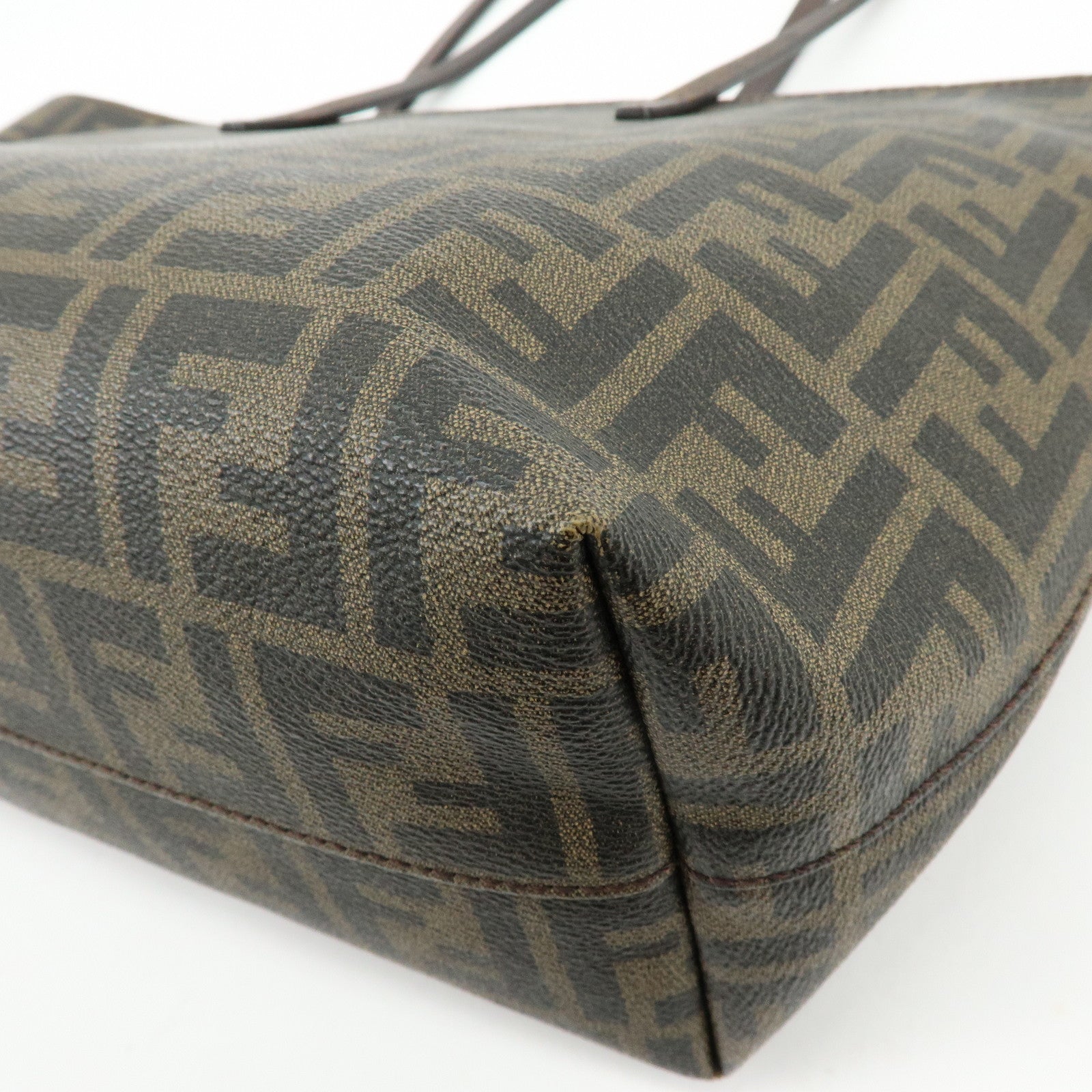 FENDI Zucca PVC Leather Tote Bag Shoulder Bag Brown 8BH198