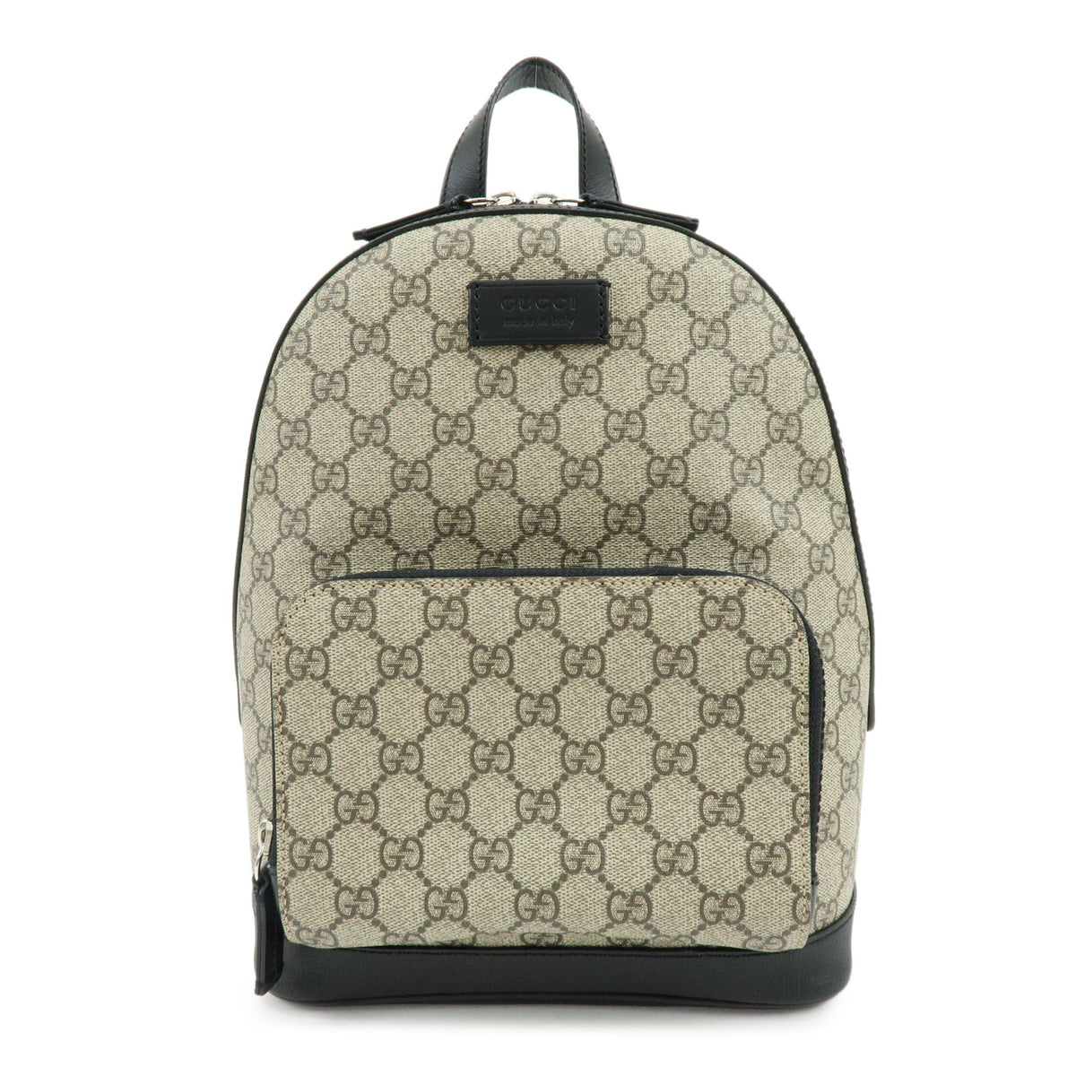 GUCCI GG Supreme Leather Backpack Rucksack Beige Black 429020