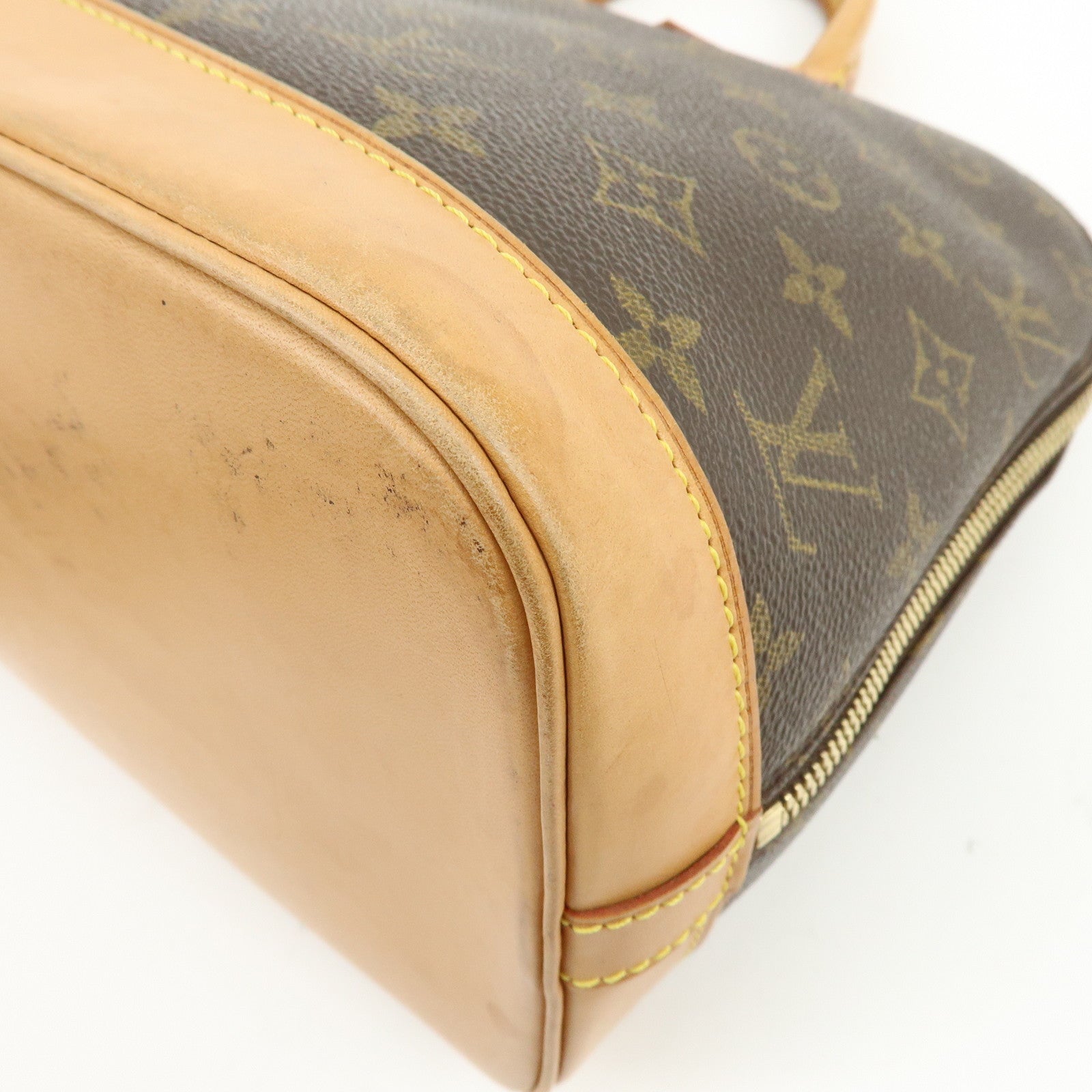 Louis Vuitton Monogram Alma PM Canvas Leather Hand Bag Brown M51130