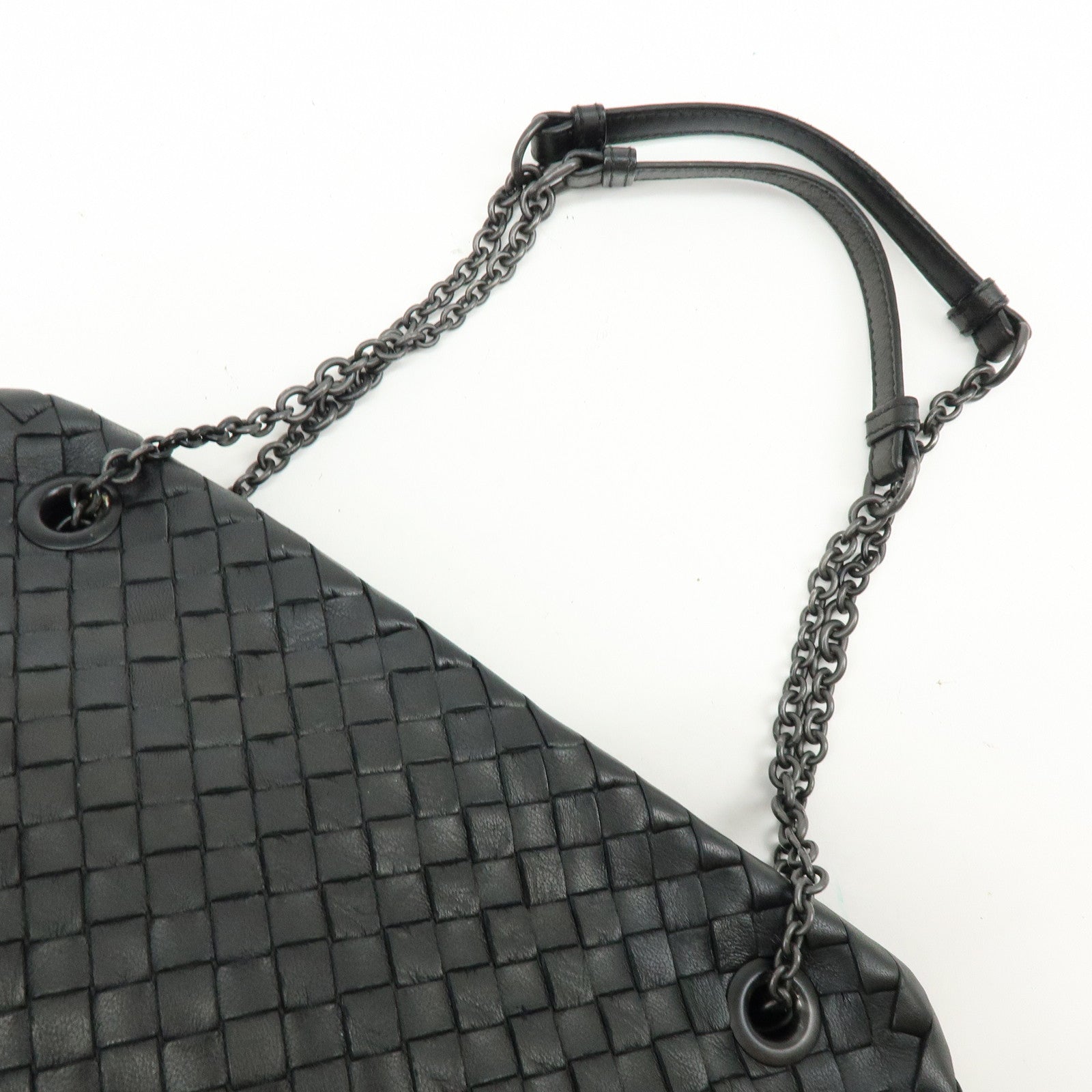 BOTTEGA VENETA Intrecciato Shoulder Bag Hand Bag Black