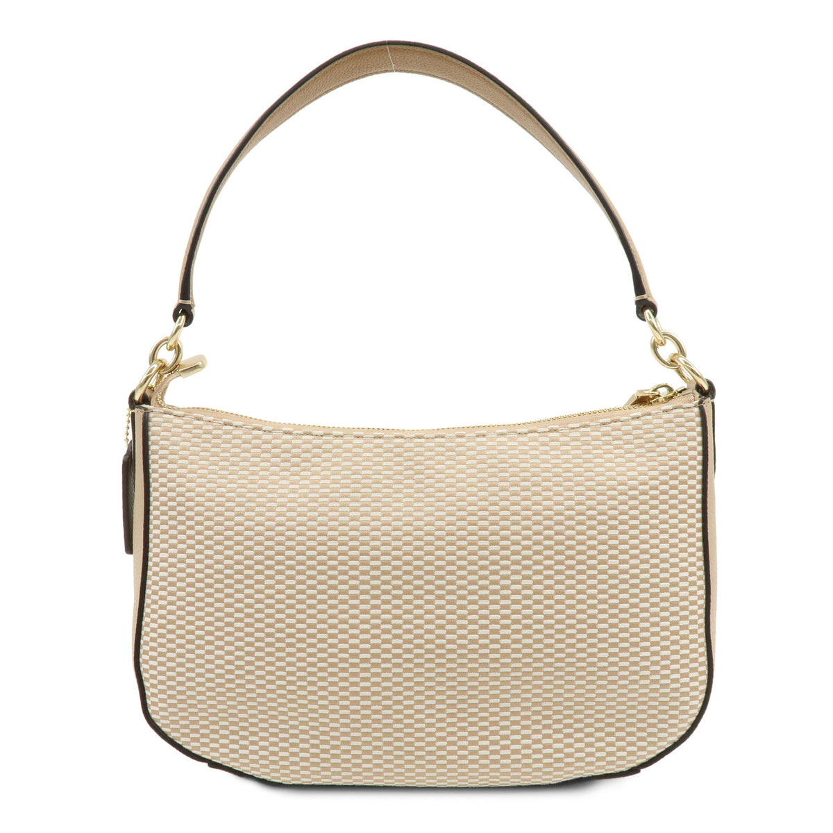 COACH Canvas Leather 2Way Shoulder Bag Hand Bag Beige
