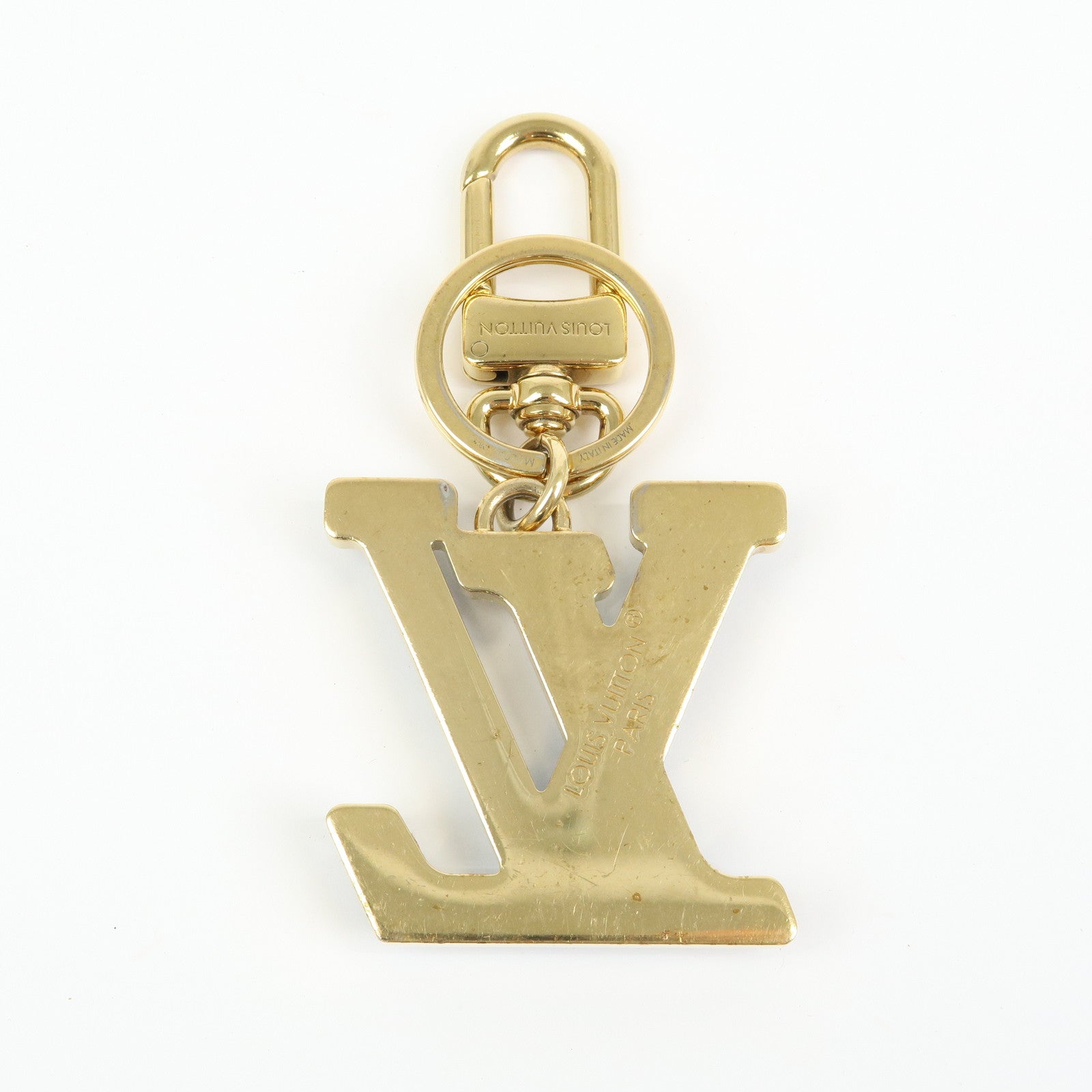 Louis Vuitton LV Gloss Metal Key Ring Bag Charm Blue M02590