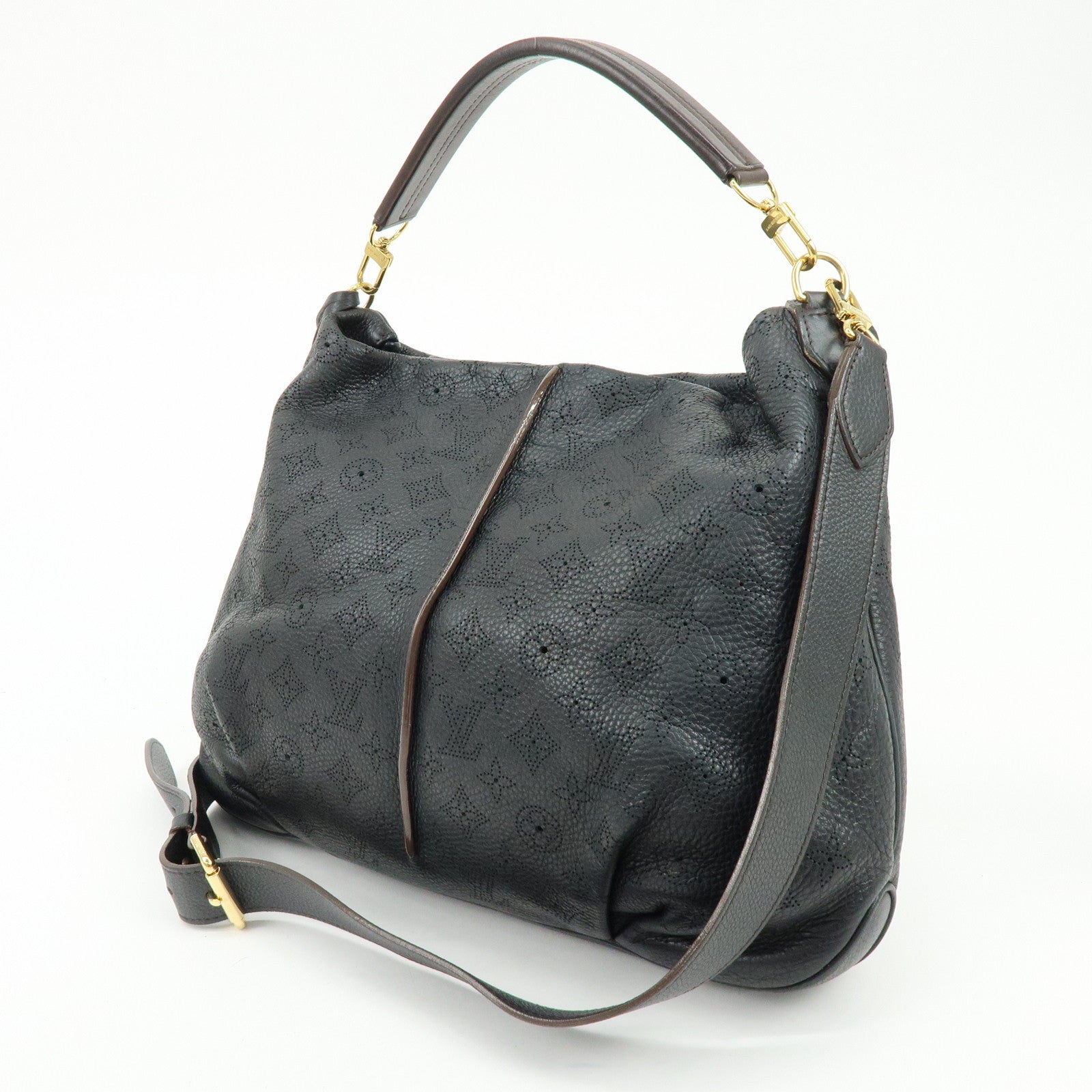 Louis Vuitton Monogram Mahina Selene MM 2Way Hand Bag Noir M93987