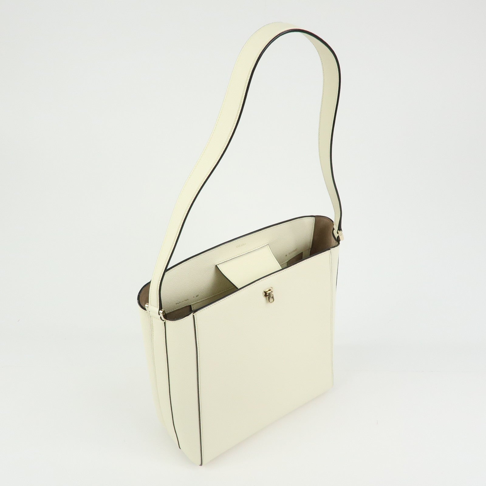 Valextra Brera Calf Leather Shoulder Bag Hand Bag White