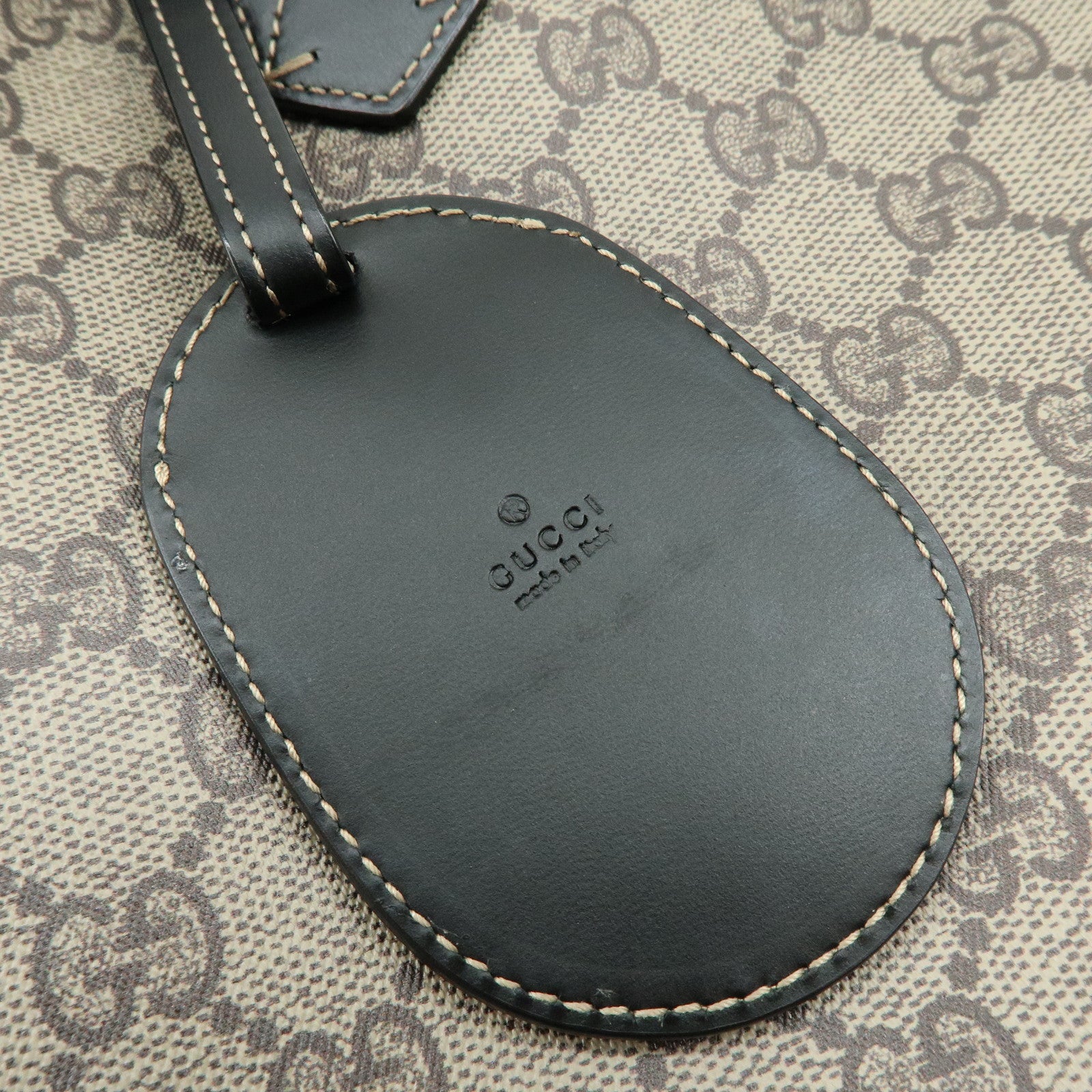 GUCCI GG Supreme Leather Reversible Tote Bag Hand Bag Beige 372618