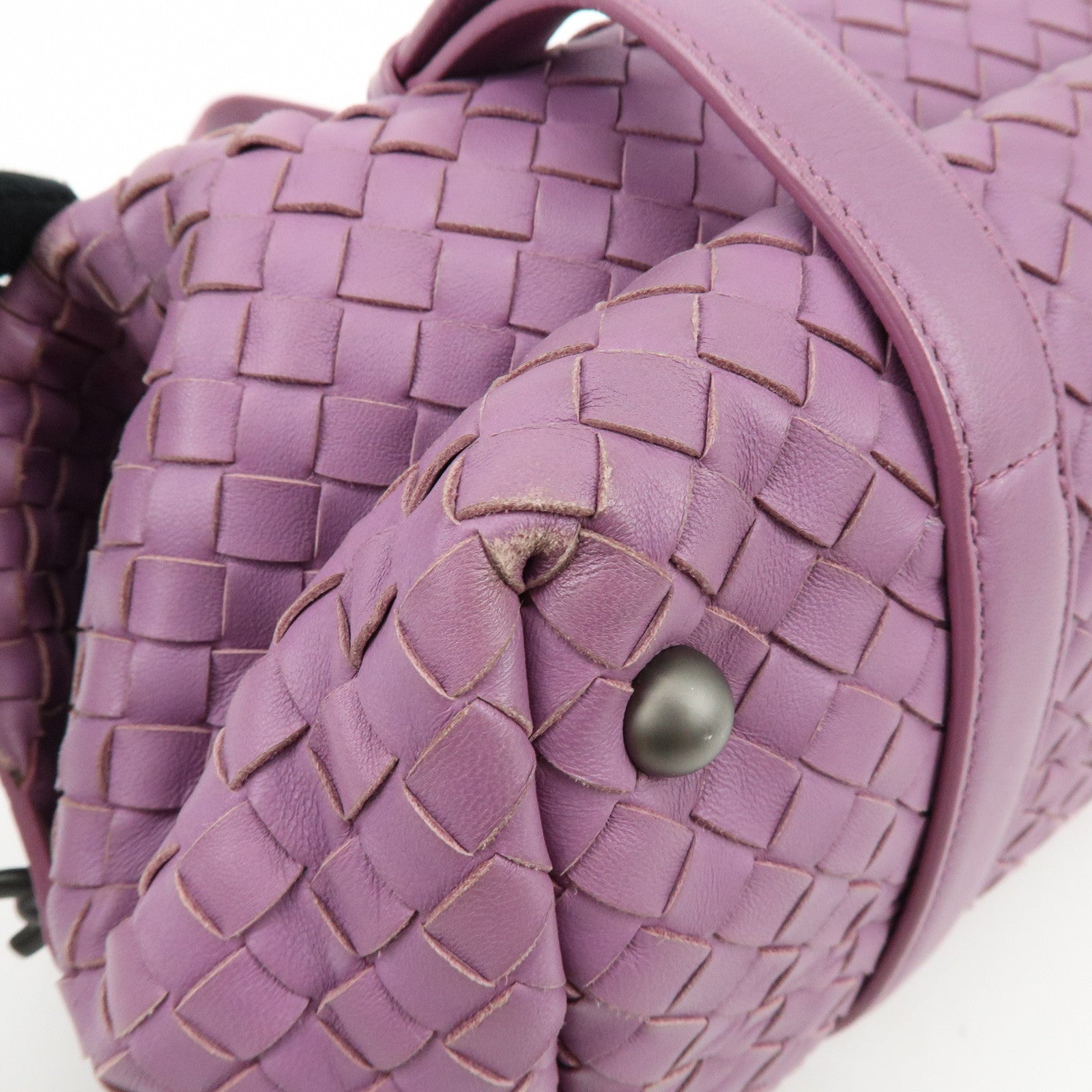 BOTTEGA VENETA Intrecciato Leather Shoulder Bag Hand Bag Purple
