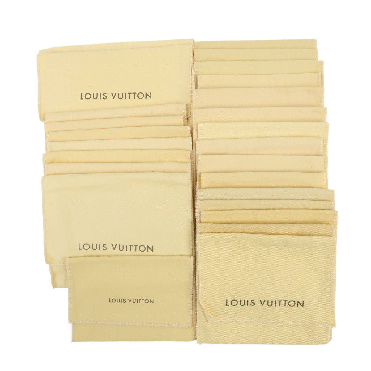 Louis Vuitton Lot of 25 Dust Bag Storage Bag Flap Style Beige