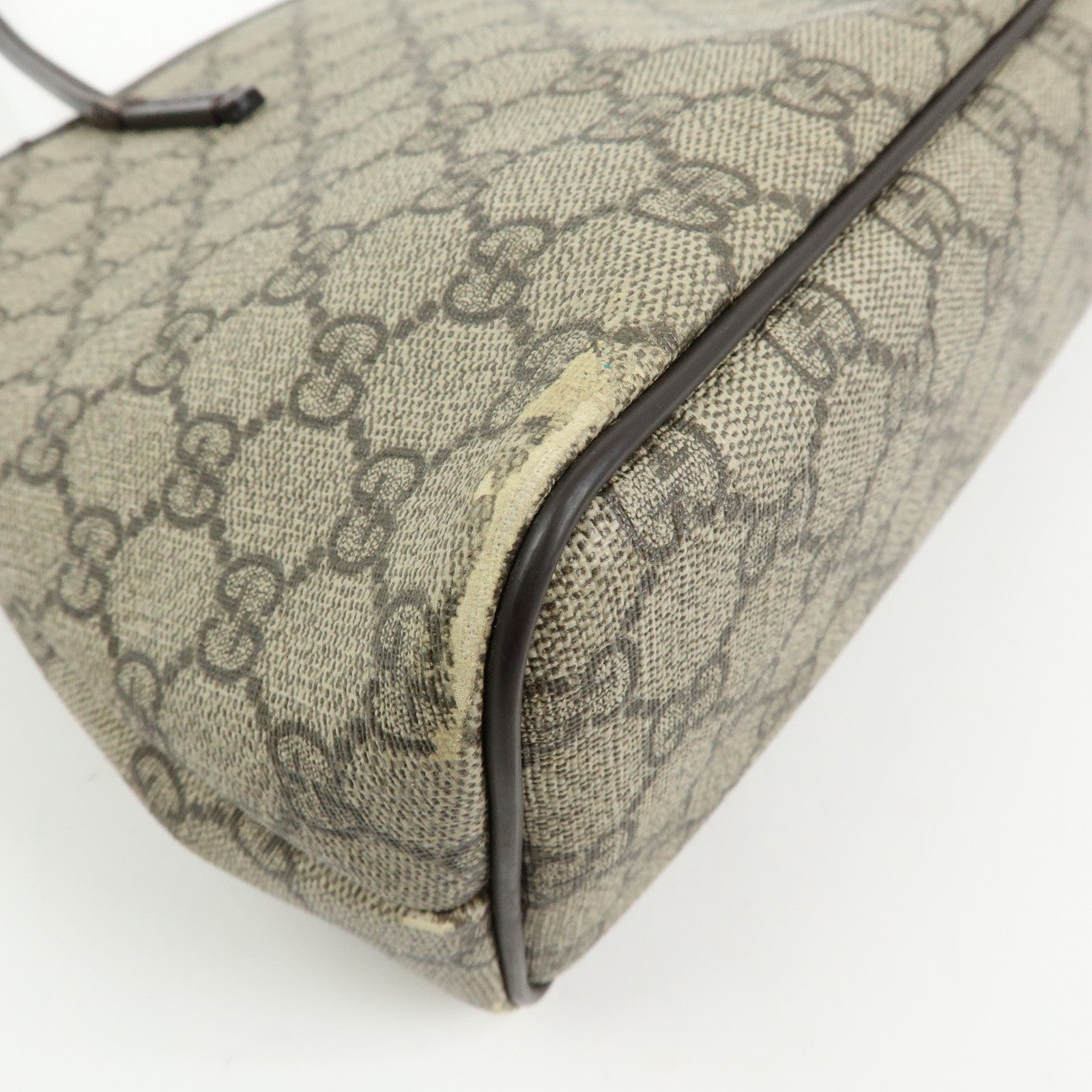 GUCCI GG Supreme Leather 2Way Bag Hand Bag Brown Beige 353440