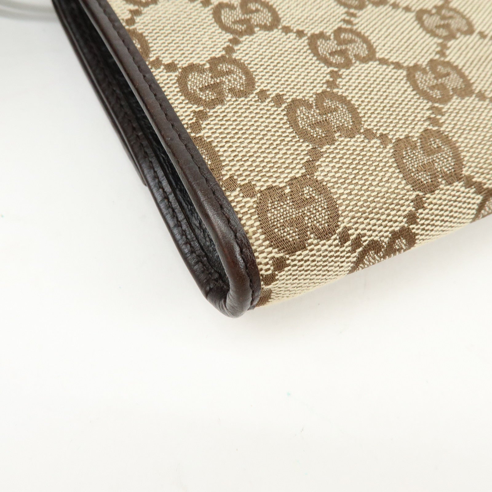 GUCCI Bamboo GG Canvas Leather 2Way Bag Hand Bag Beige Brown 117594