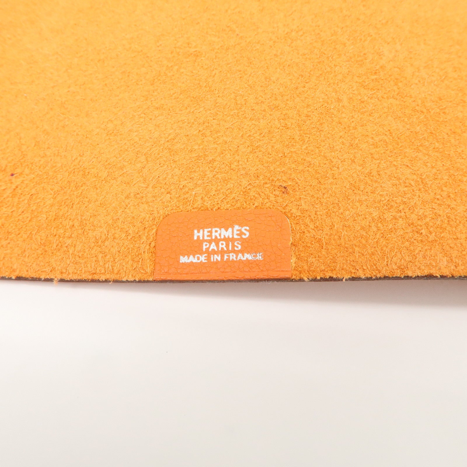 HERMES Togo Leather Ulysse MM □O Stamped Notebook Cover Potiron Orange Used