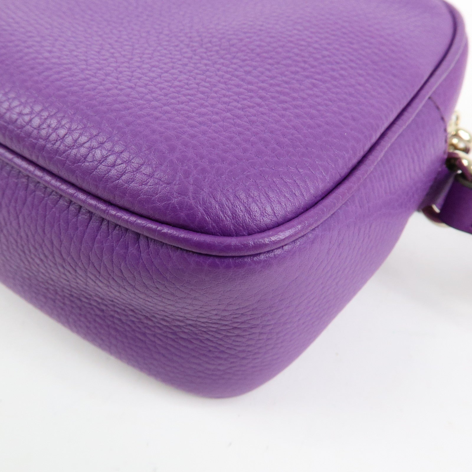 GUCCI SOHO Interlocking G Leahter Disco Bag Shoulder Bag Purple 308364