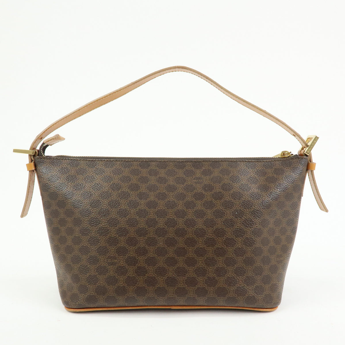 CELINE Macadam Leather Shoulder Bag Brown