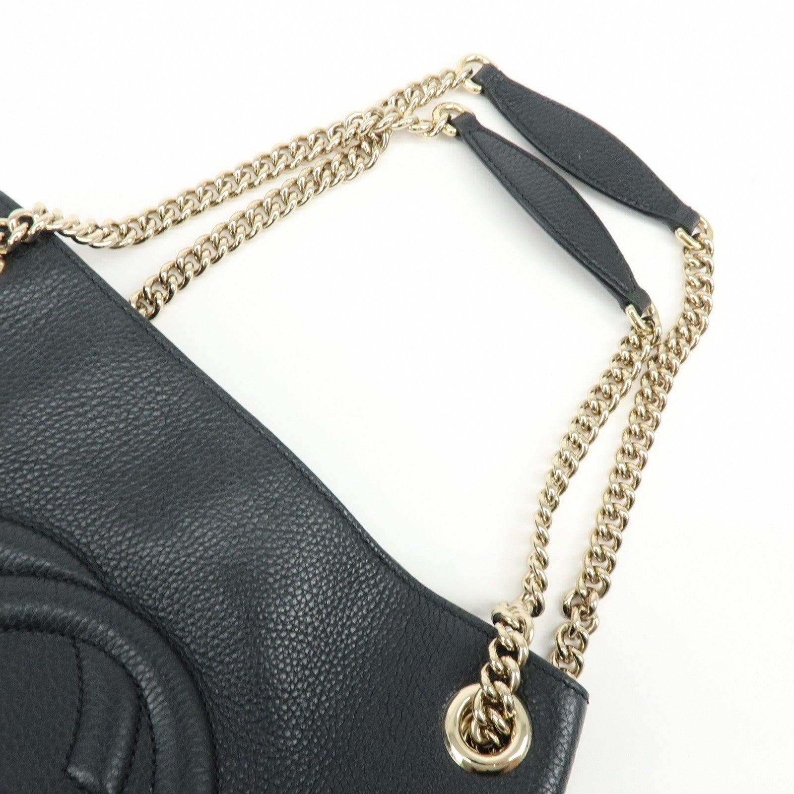 GUCCI SOHO Interlocking G Chain Shoulder Bag Tote Bag Black 536196