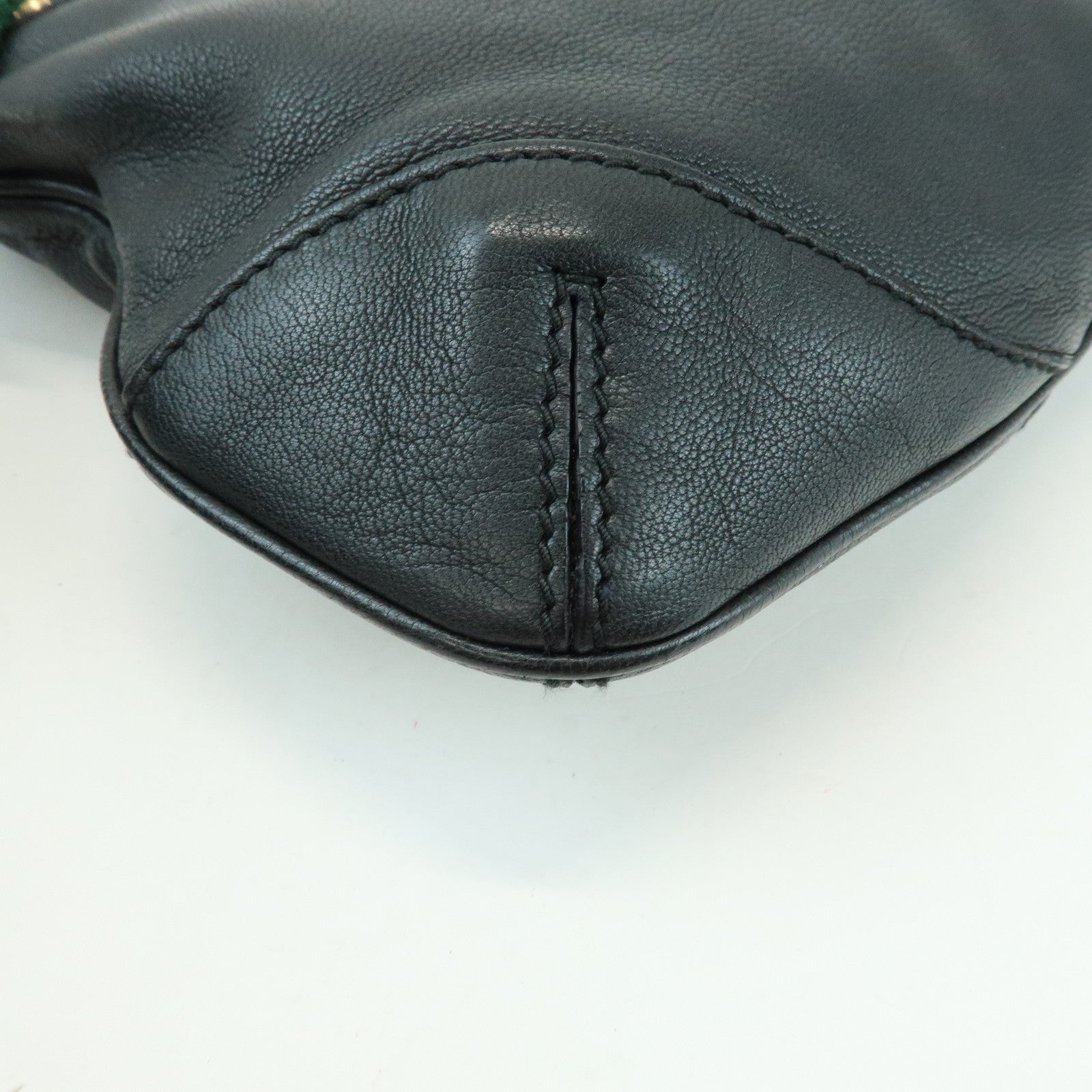GUCCI Sherry Leather Shoulder Bag Hand Bag Black 154392