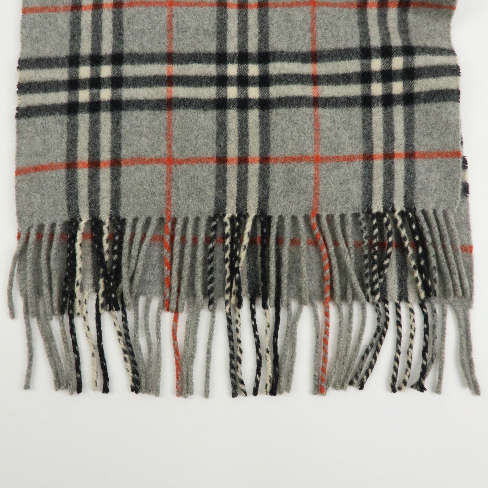 BURBERRY Lot of 2 Cashmere 100% Scarf Shawl Nova Plaid Grey Off White