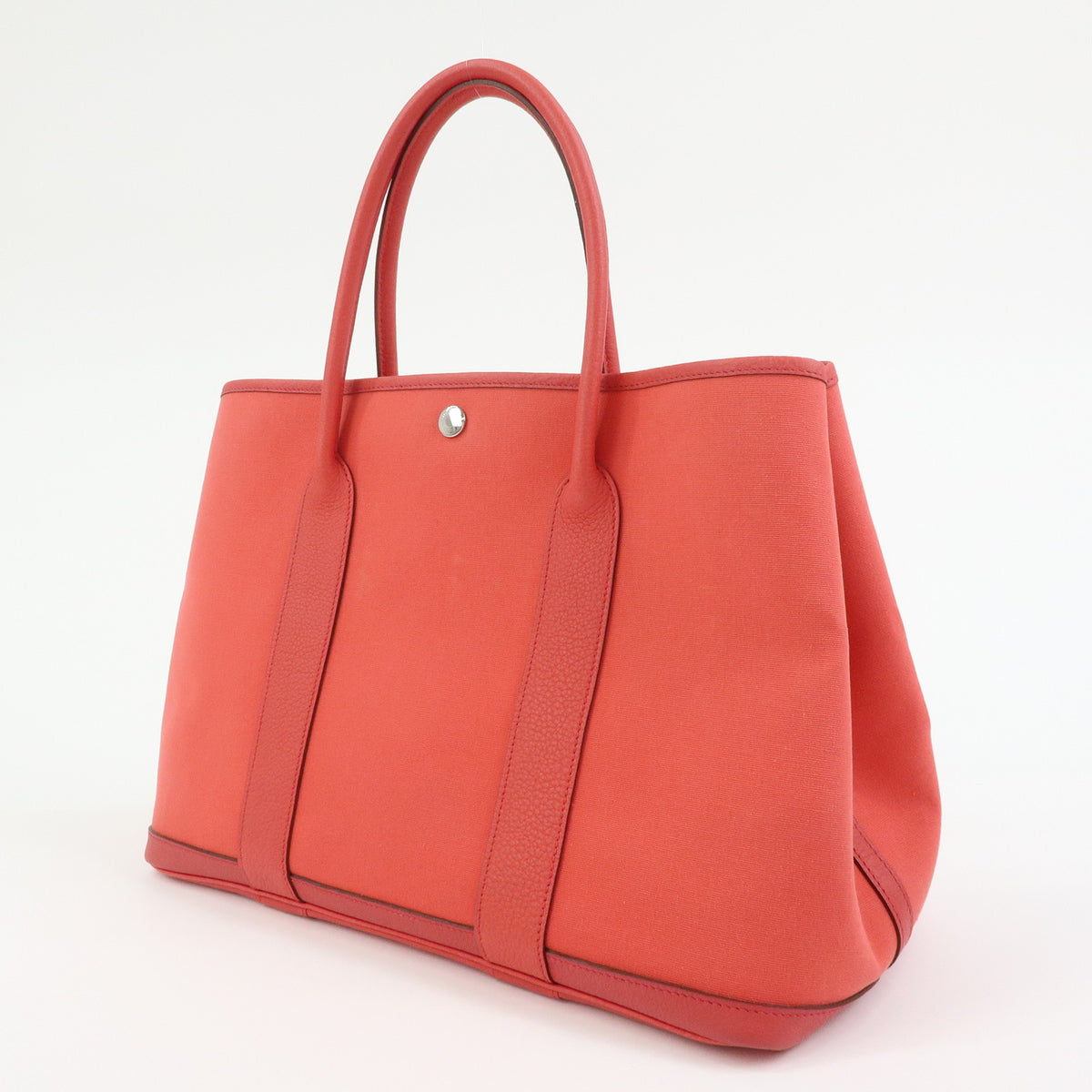 HERMES Garden Party PM Toile Ash Leather □N Stamped Tote Bag