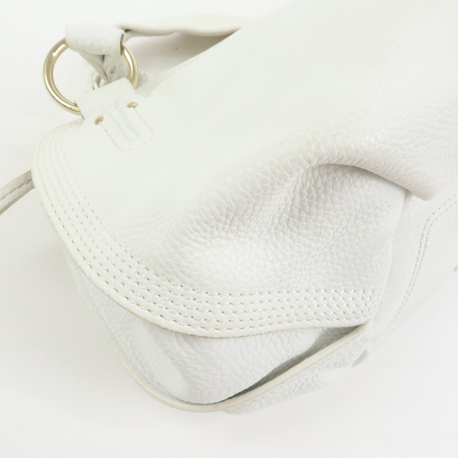 Celine Bittersweet Leather Shoulder Bag Hand Bag Hobo Bag White