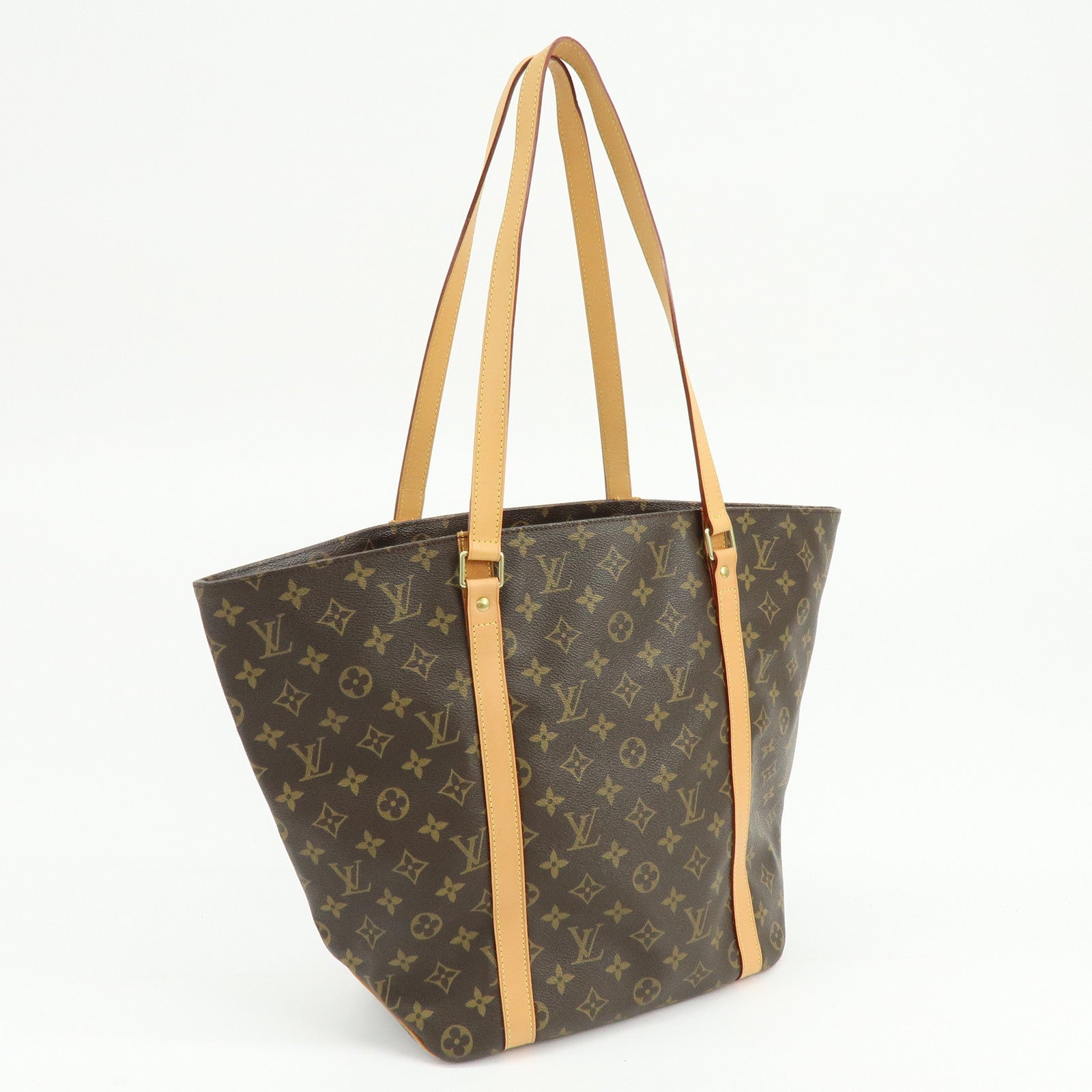 Louis Vuitton Monogram Sac Shopping Canvas Shoulder Bag Brown M51108