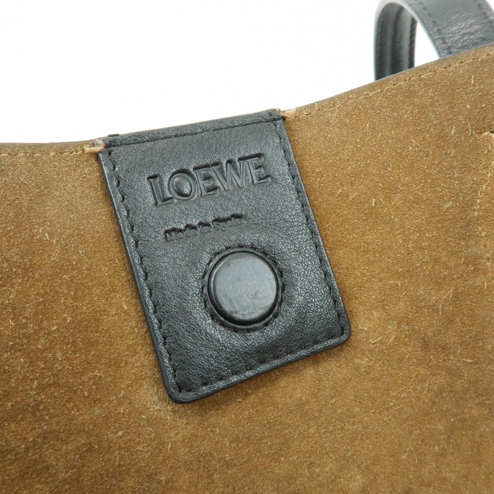 LOEWE Repeat Anagram Calf Leather T Shopper Tote Bag Shoulder Bag Black
