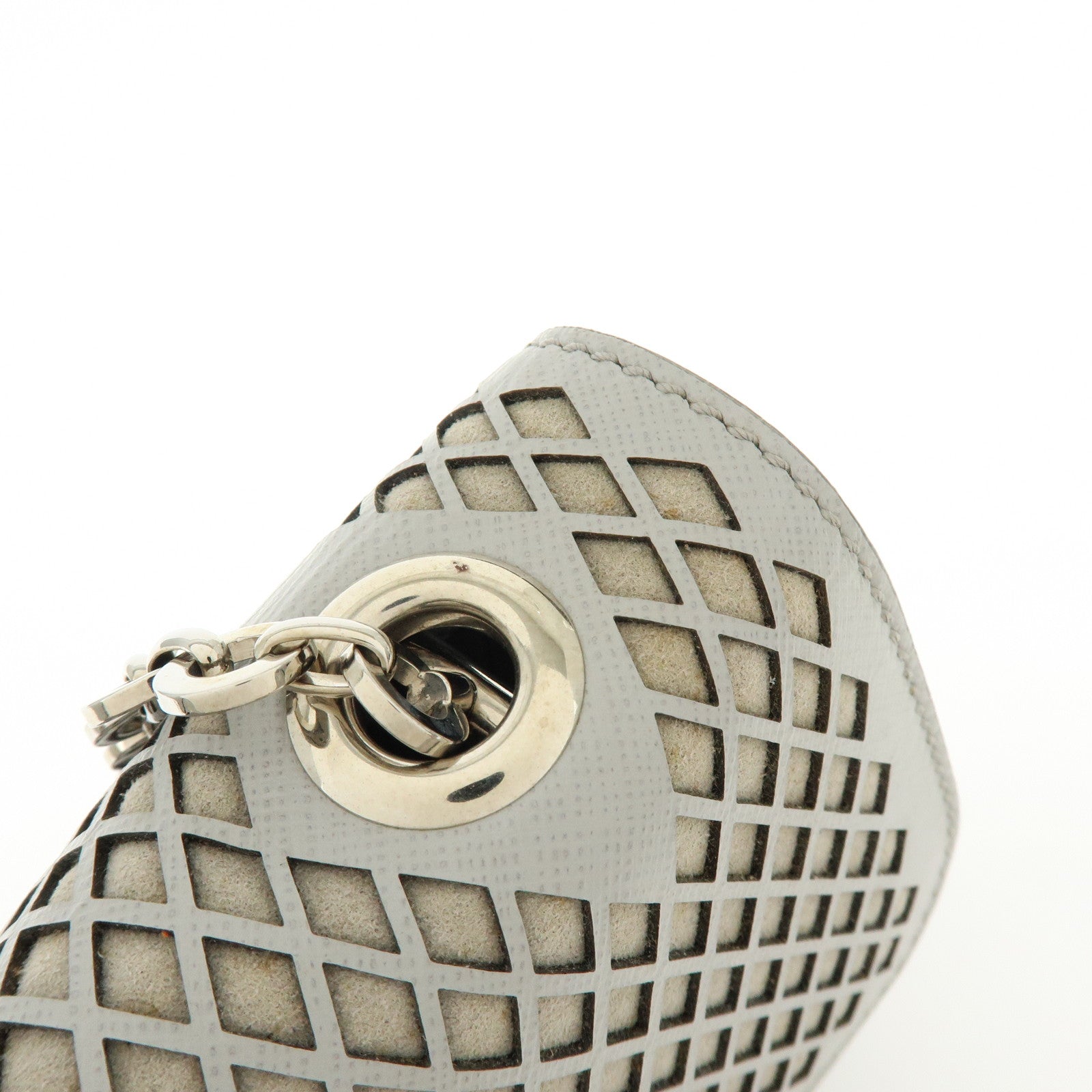 Ferragamo Gancini Leather Shoulder Bag Hand Bag Gray