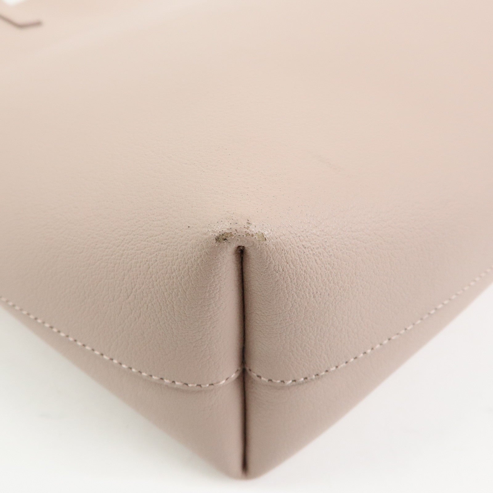 SAINT LAURENT PARIS Casandra Leather Tote Bag Shoulder Bag Pink Beige