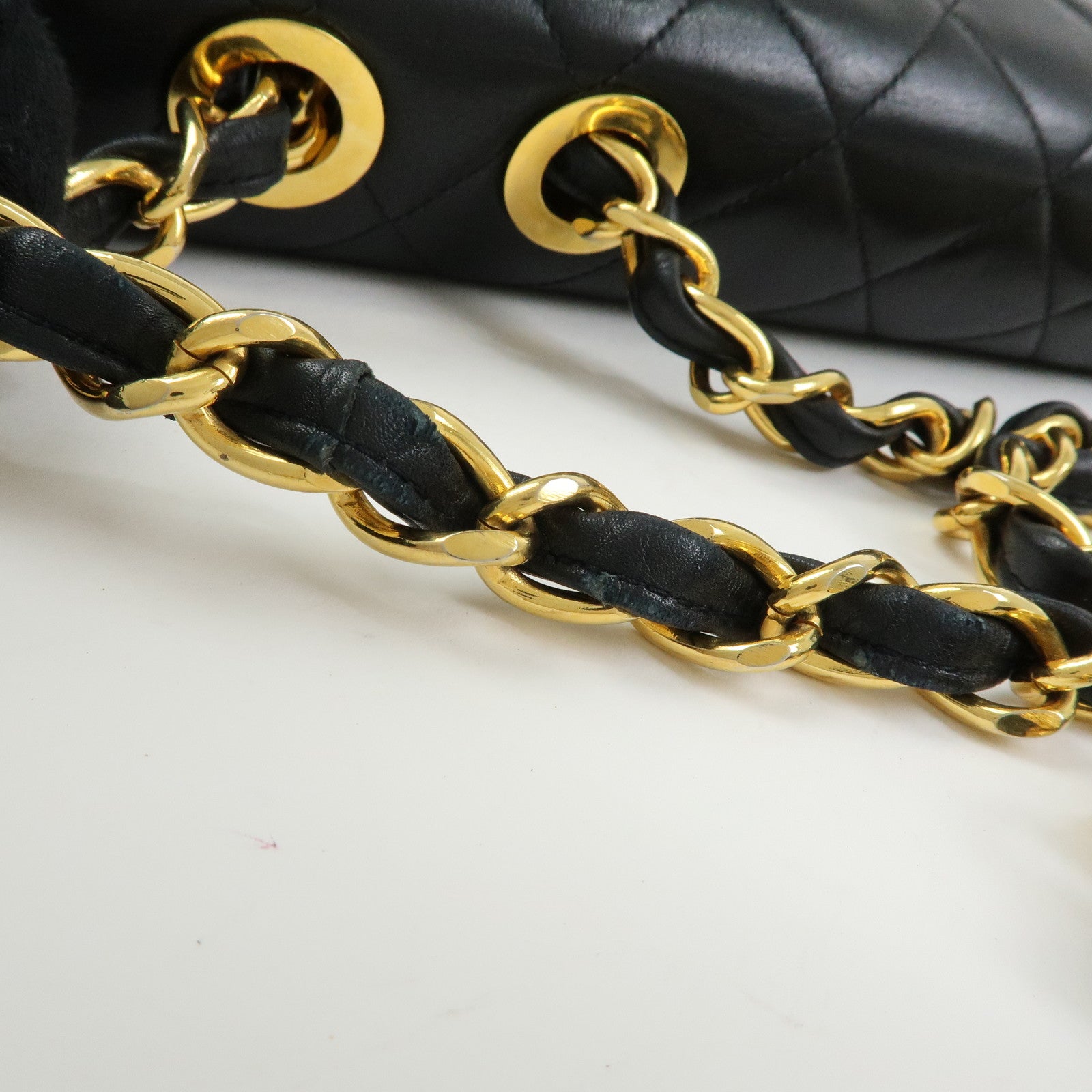 CHANEL Jumbo Matelasse 34 Lamb Skin Shoulder Bag Black A01094