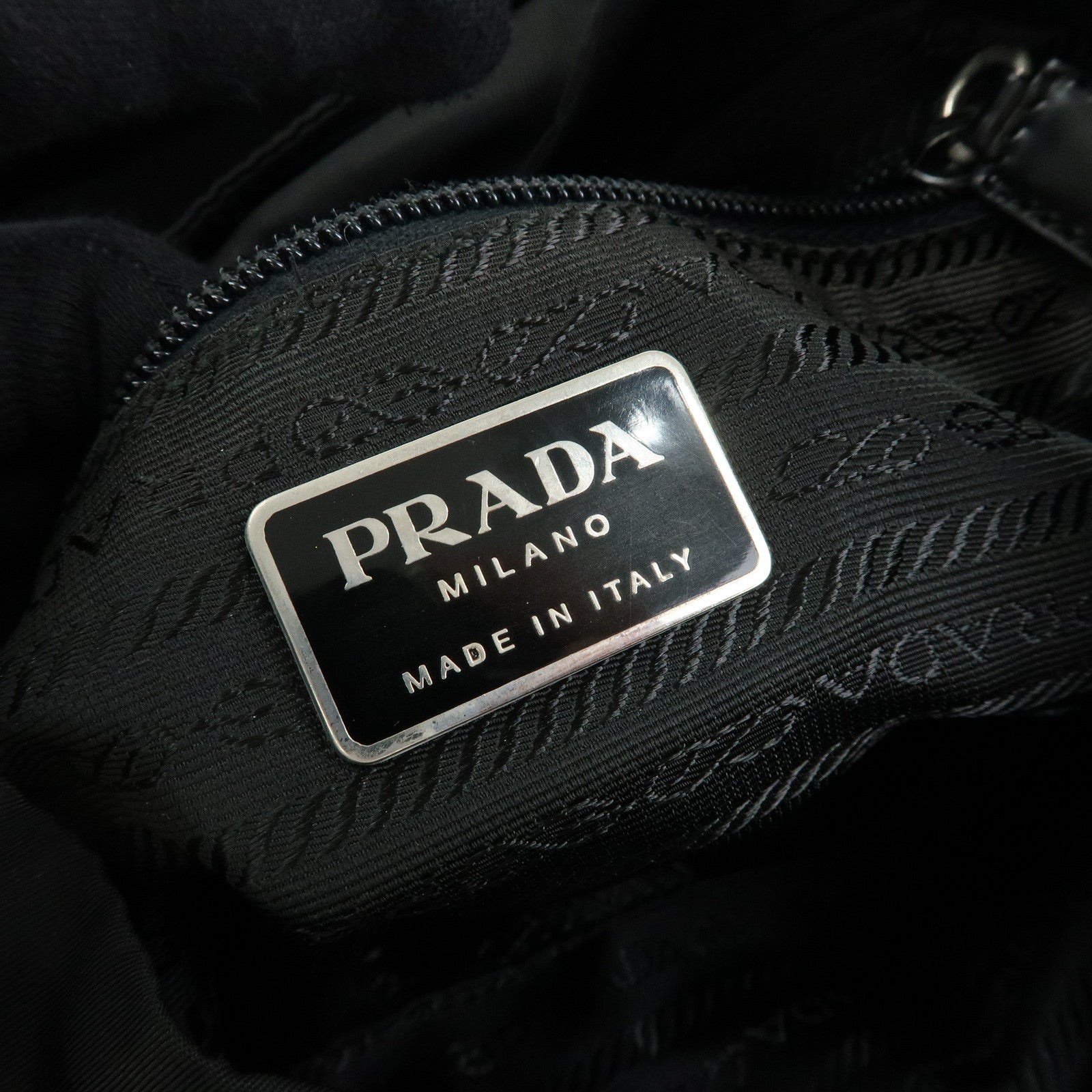 PRADA Triangle Logo Nylon Backpack Rucksack Black 1BZ005