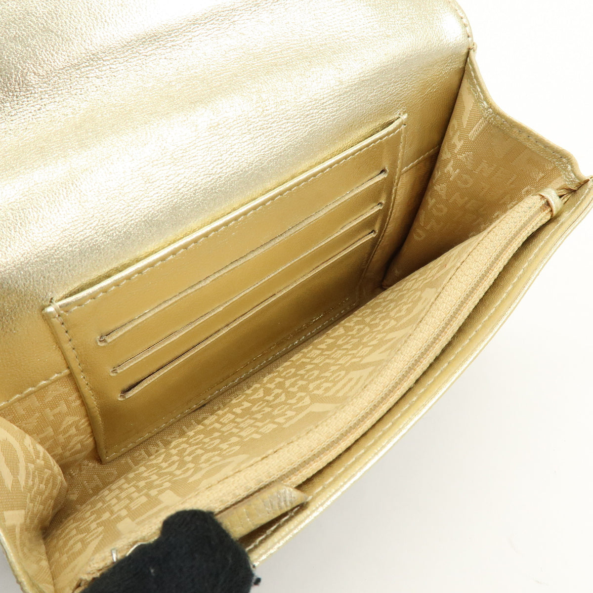 CHANEL COCO Mark Denim Long Wallet Indigo Blue Gold A31991