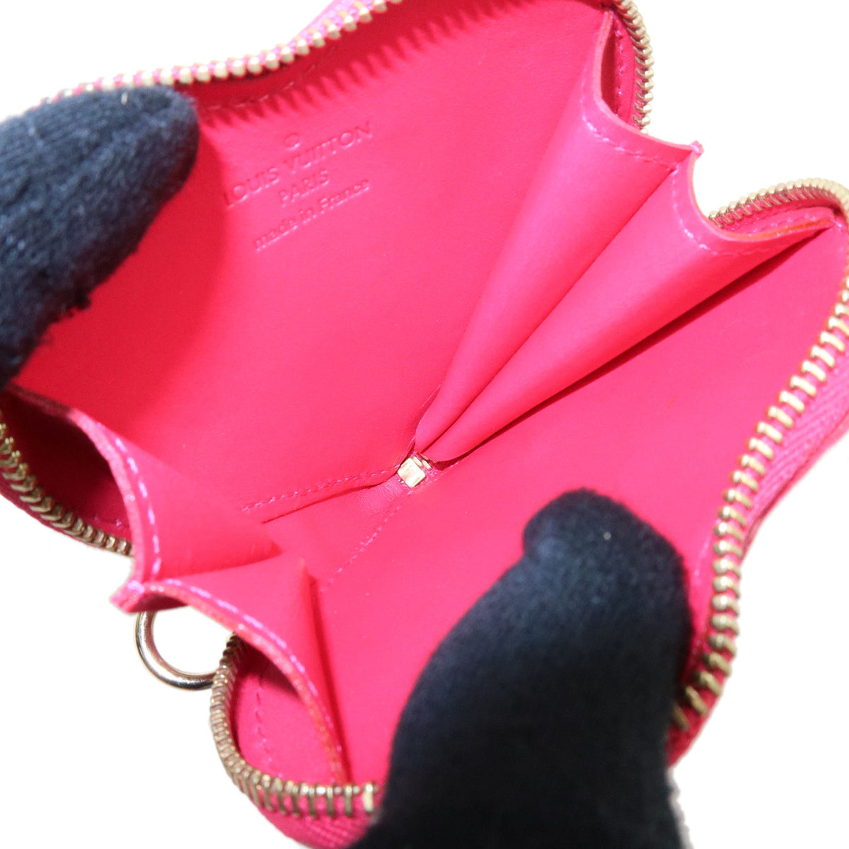 Louis Vuitton Monogram Vernis Porte Monnaie Coeur Coin Case Pink M93657