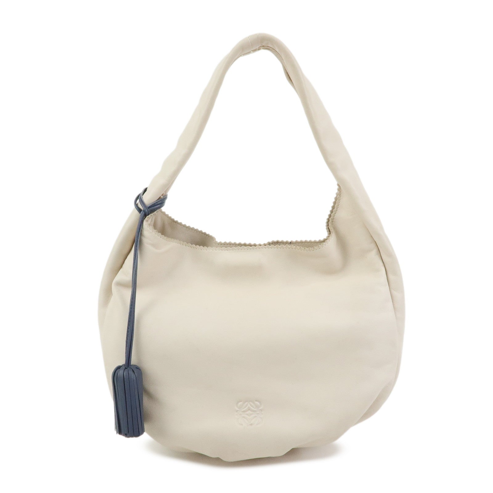 LOEWE Anagram Nappa Leather Hand Bag Shoulder Bag Ivory