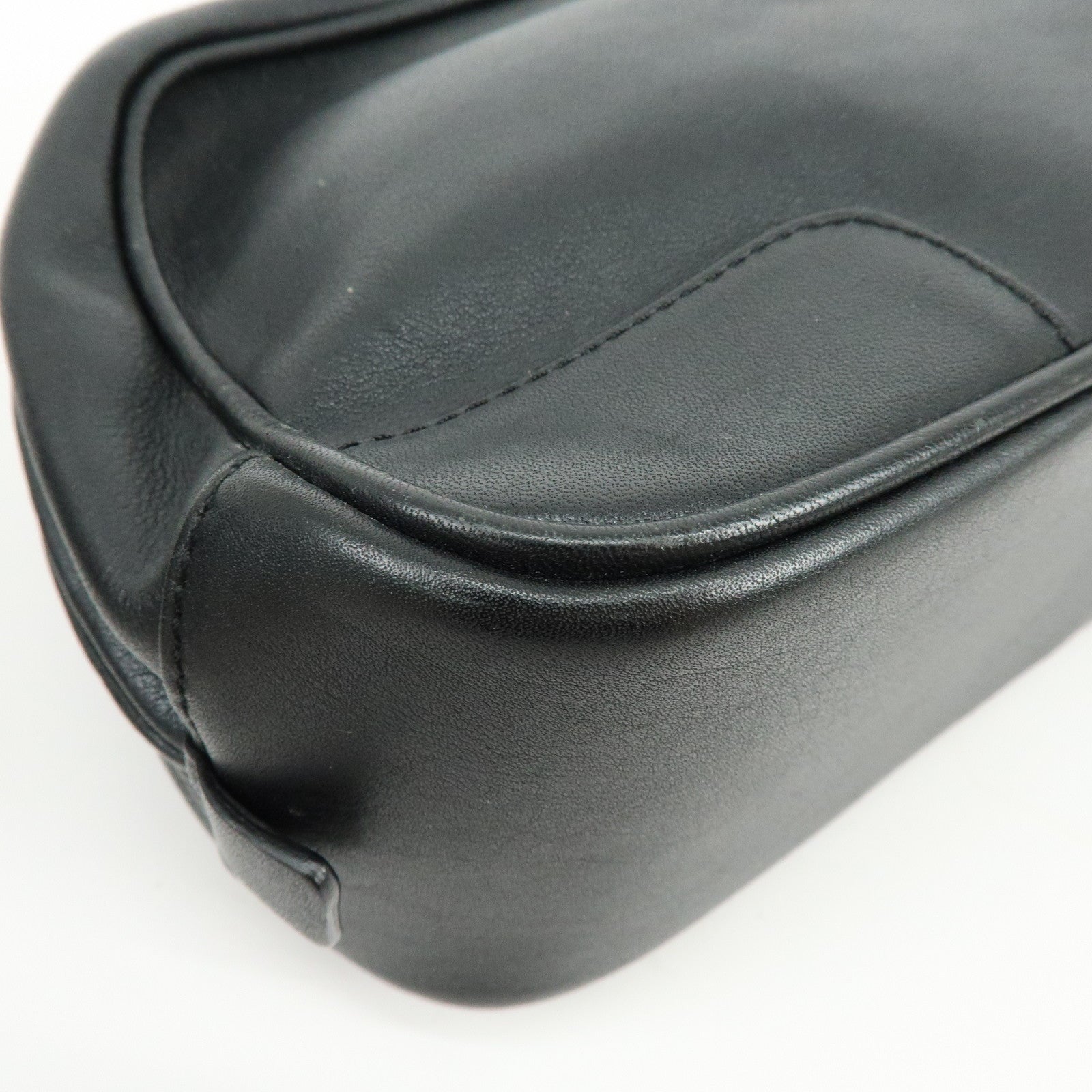 LOEWE Anagram Leather Clutch Bag Pouch Wristlet Bag Black