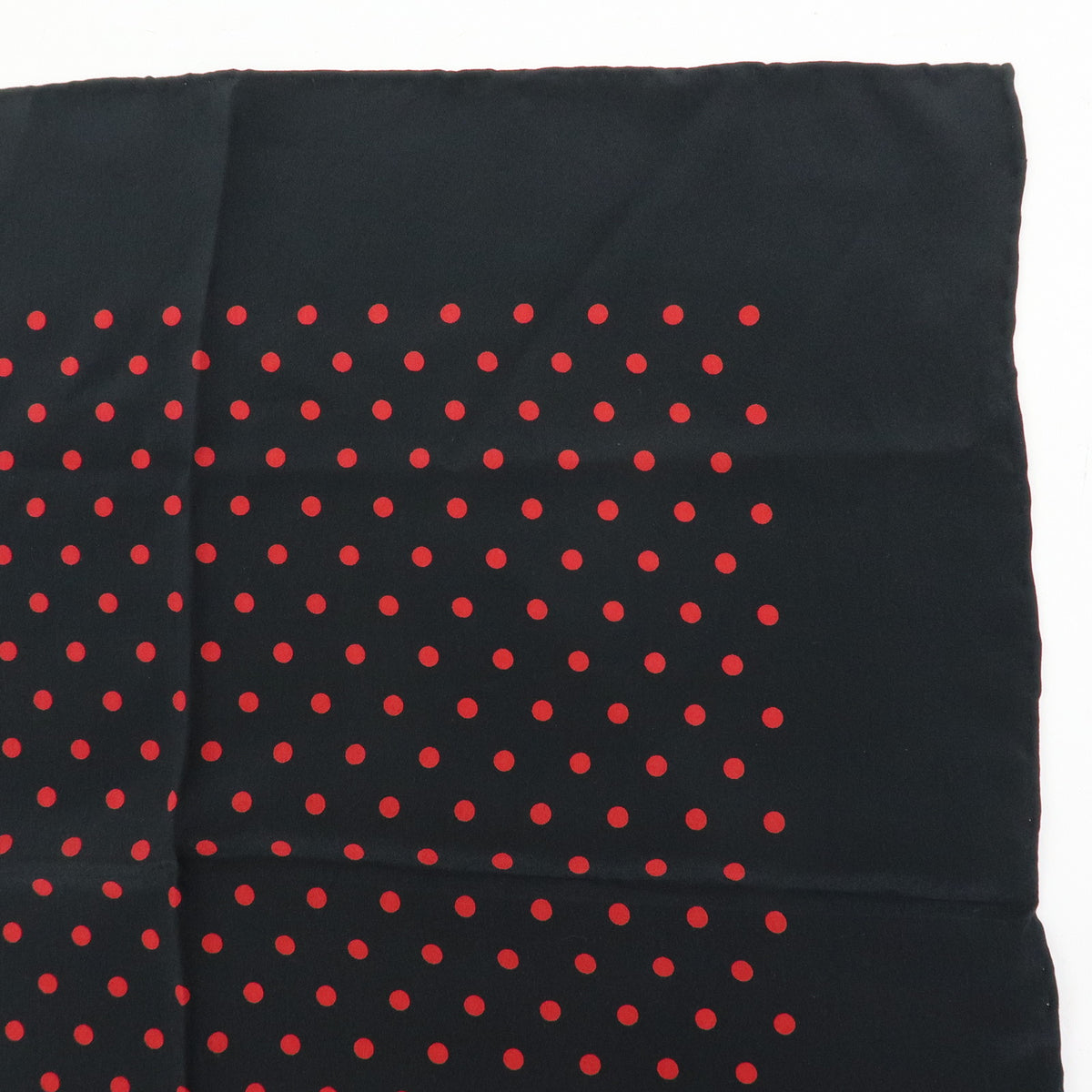 CHANEL COCO Mark Silk 100% Scarf Polka Dots Black Red