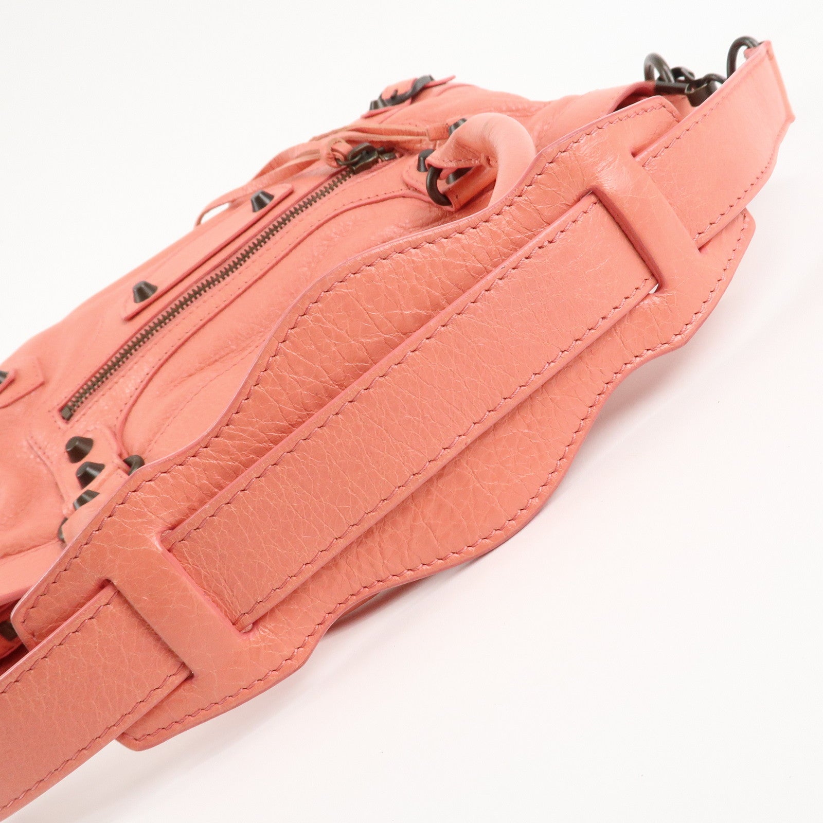 BALENCIAGA The First Leather 2Way Bag Shoulder Bag Pink 103208 Used