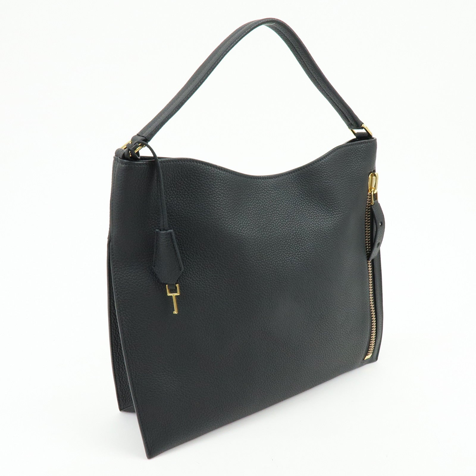 TOM FORD Alix Hobo Leather Shoulder Bag Black