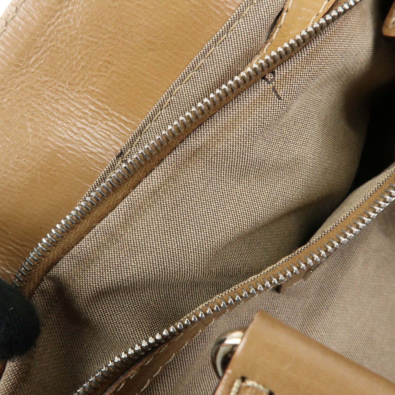 FENDI Ethnico Leather Tote Bag Shoulder Bag Hand Bag Beige 8BN162