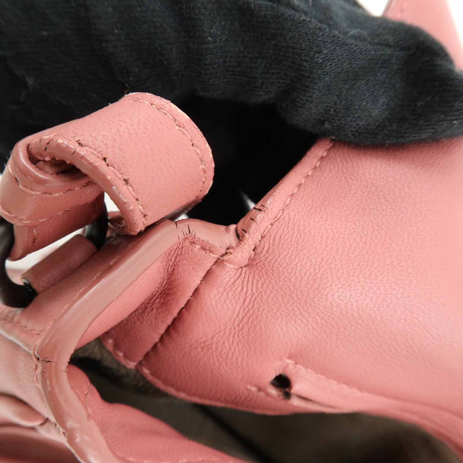 BOTTEGA VENETA Intrecciato Leather Chain Shoulder Bag Pink